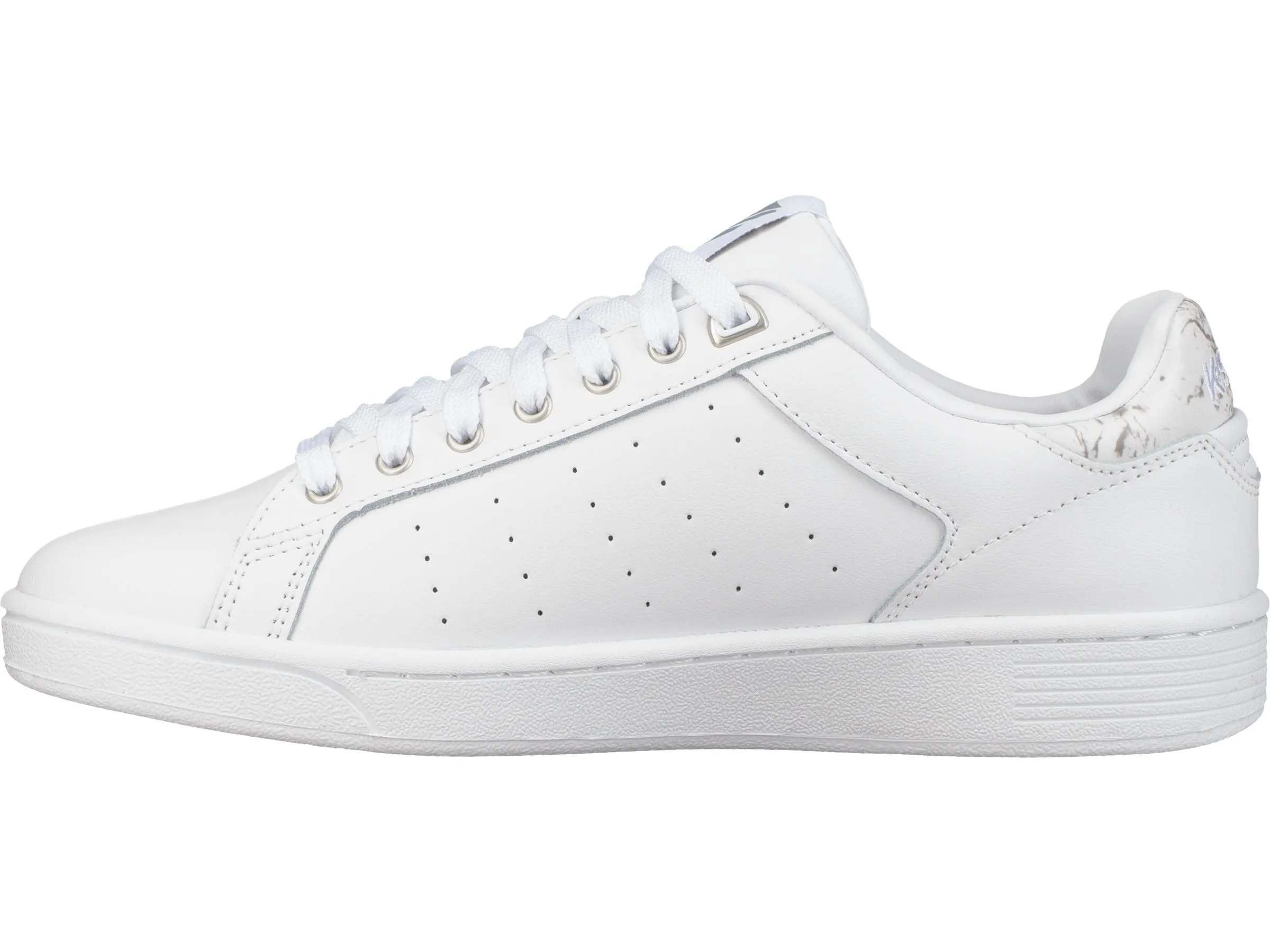 95353-115-M | WOMENS CLEAN COURT CMF | WHITE/GRAY MARBLE