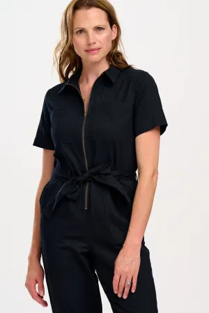 Billy Boilersuit - Black. Outer Space Embroidery