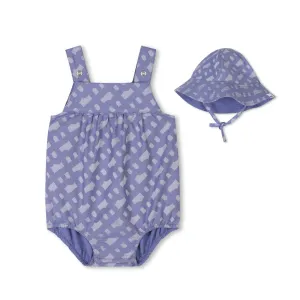 Blue Patterned All In One Hat Set