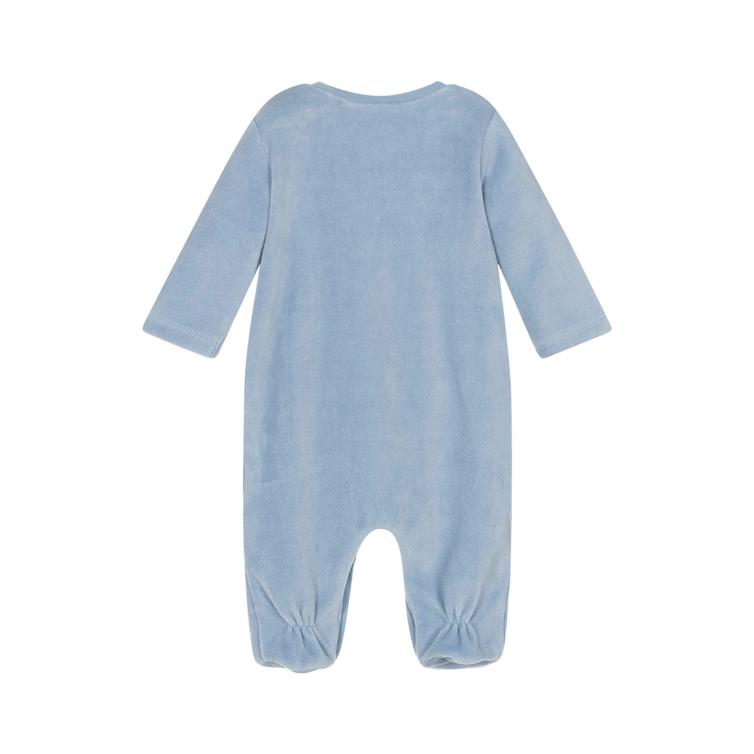 Blue Puppy Velour Babygrow