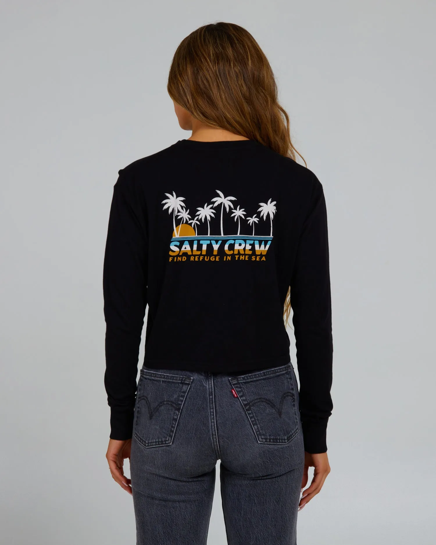 Boardwalk L/S Crop - Black
