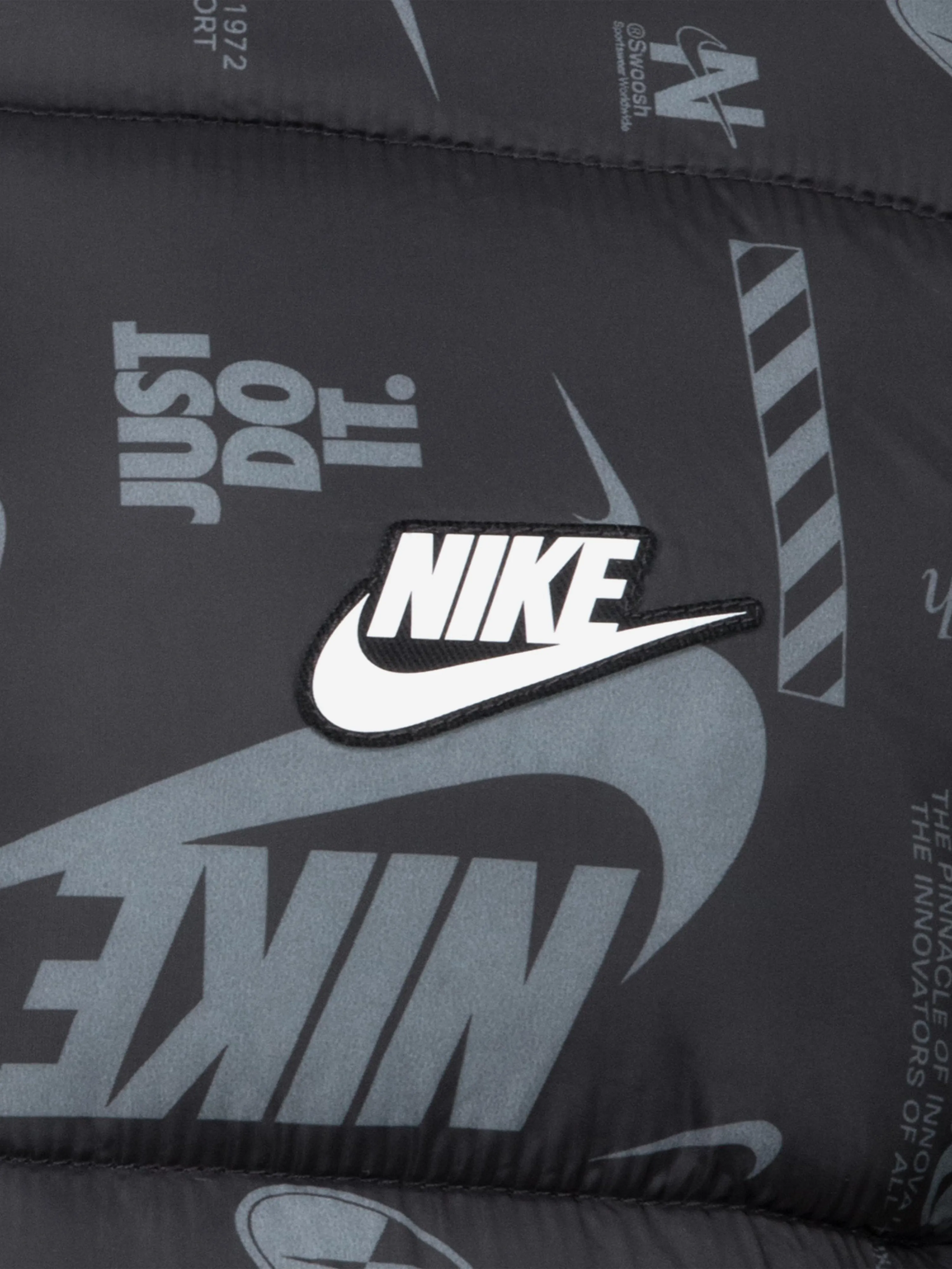 Boys DNA Logo Puffer Jacket in Black