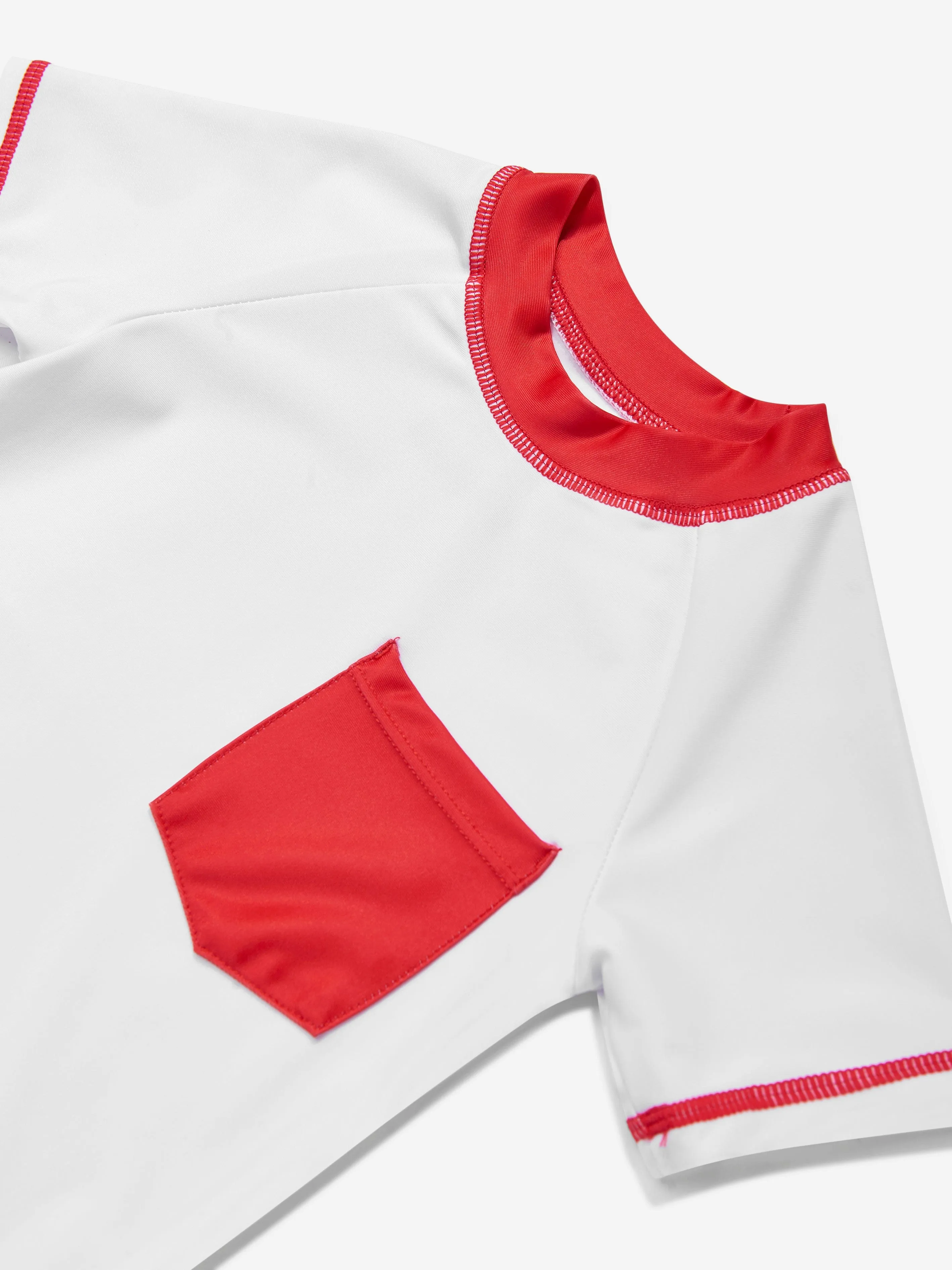 Boys Rash Guard in White (UPF50 )