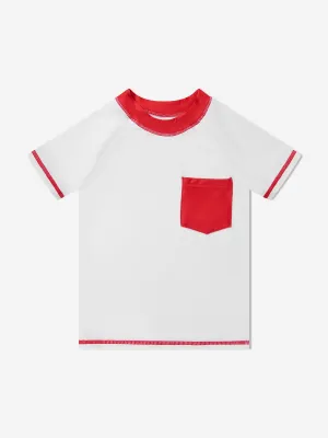 Boys Rash Guard in White (UPF50 )