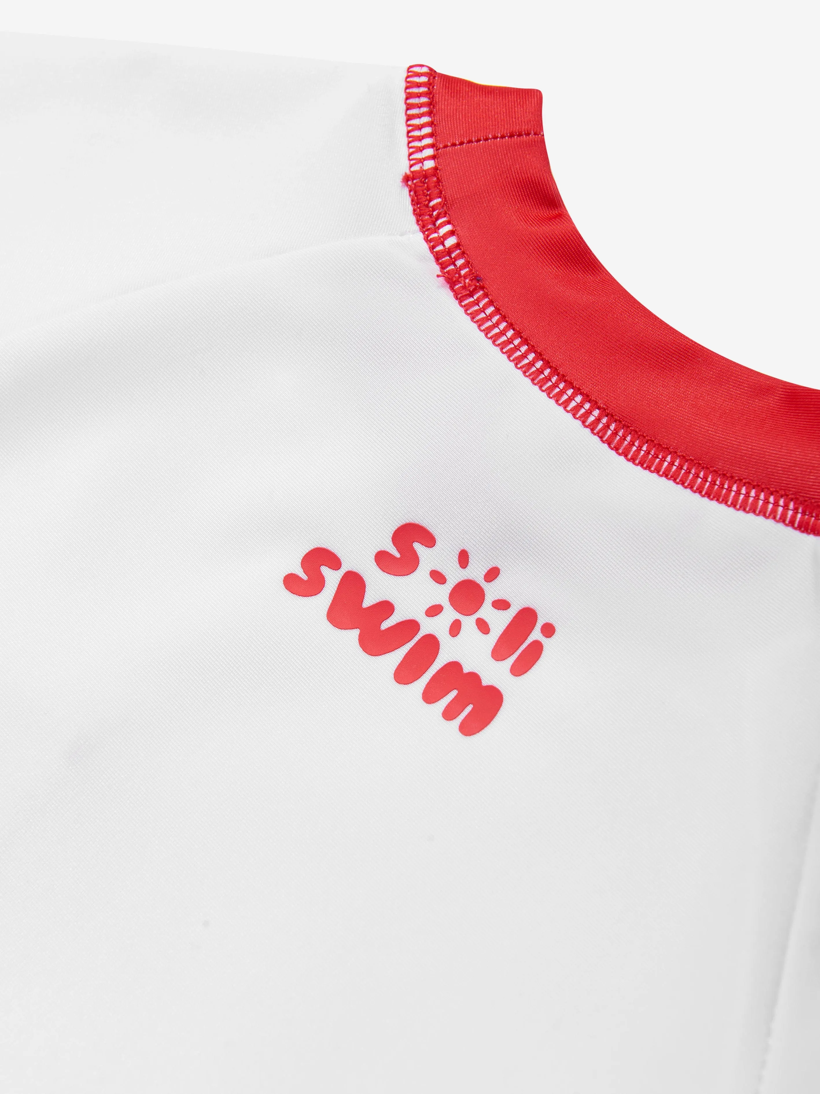 Boys Rash Guard in White (UPF50 )