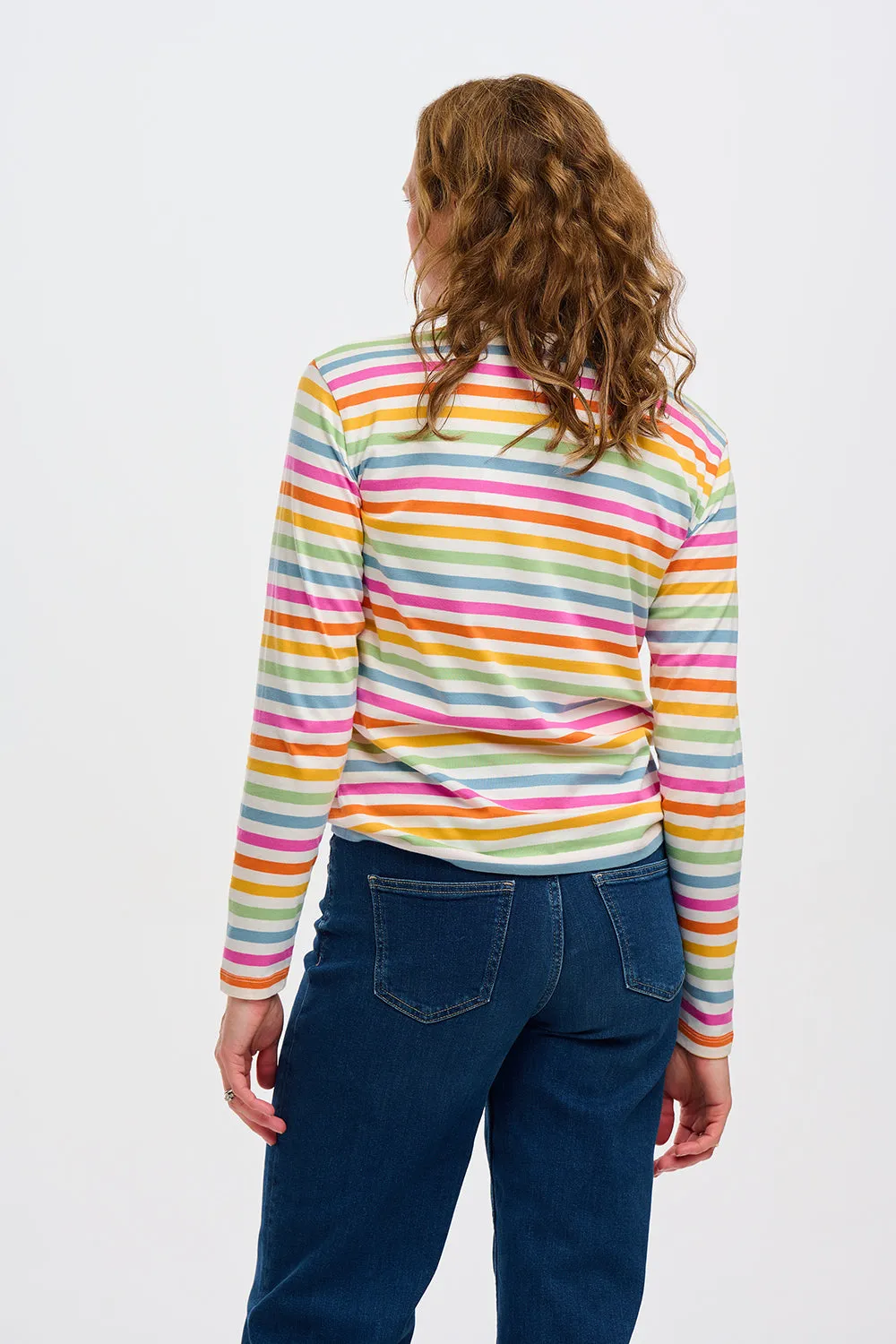 Brunswick Jersey Top - Multi. Soft Retro Stripe