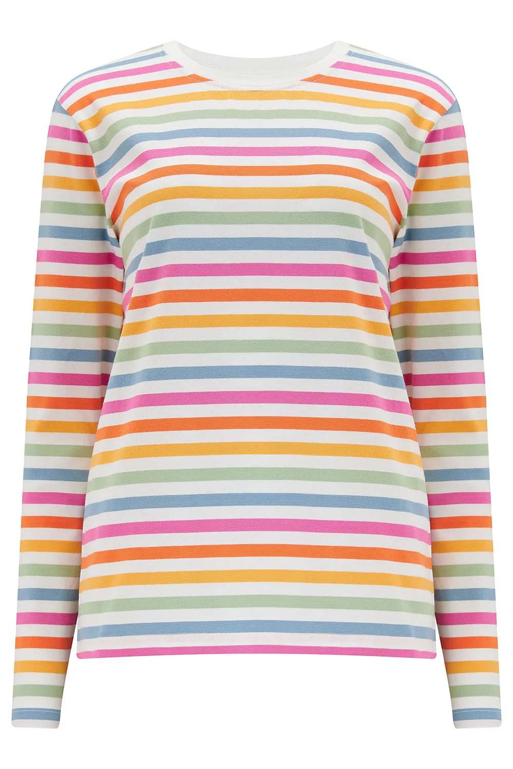 Brunswick Jersey Top - Multi. Soft Retro Stripe
