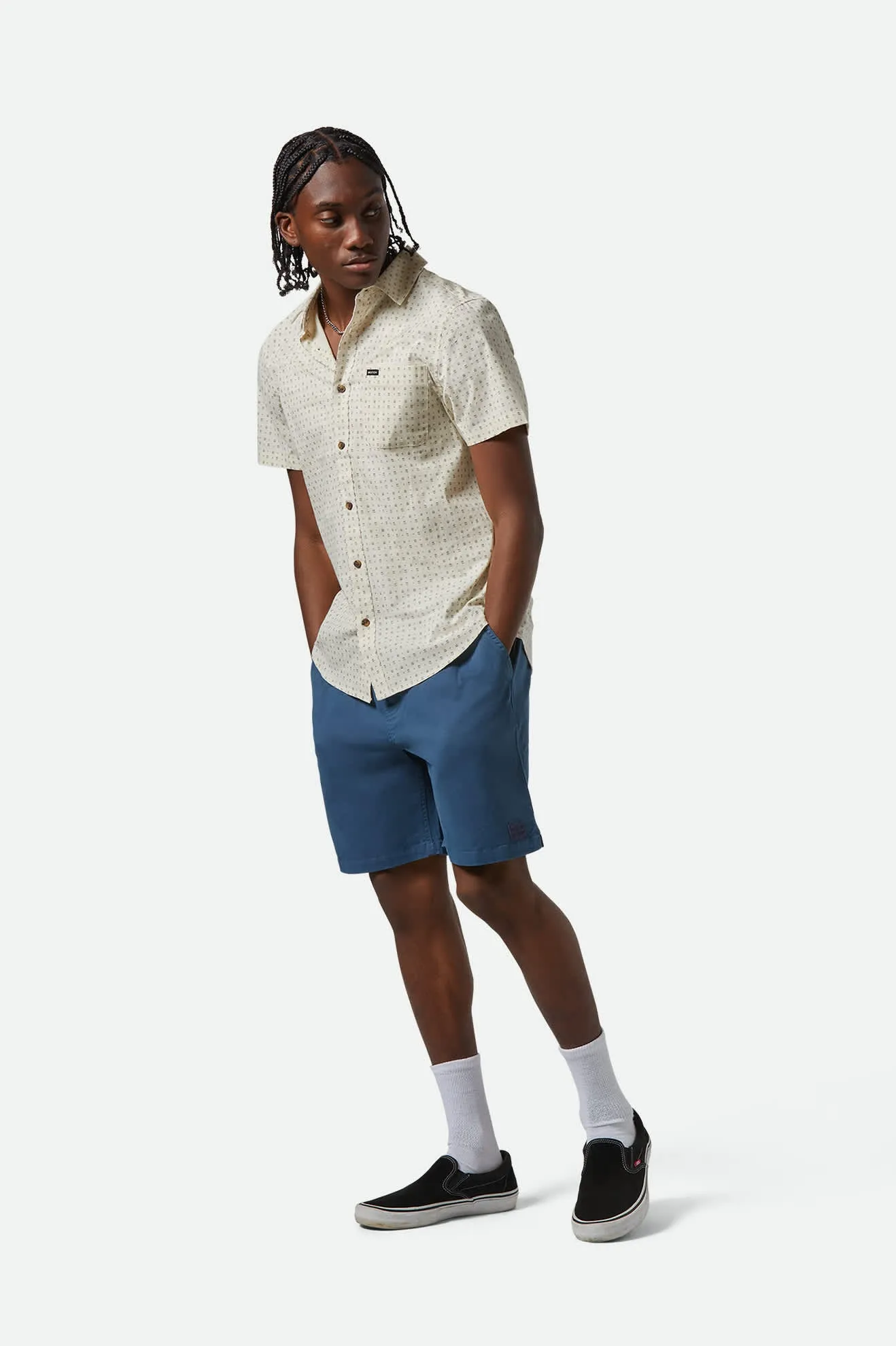 Charter Print S/S Shirt - Off White/Micro Floral