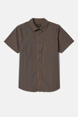 Charter Print S/S Shirt - Washed Blue/Sunnaked  Stripe