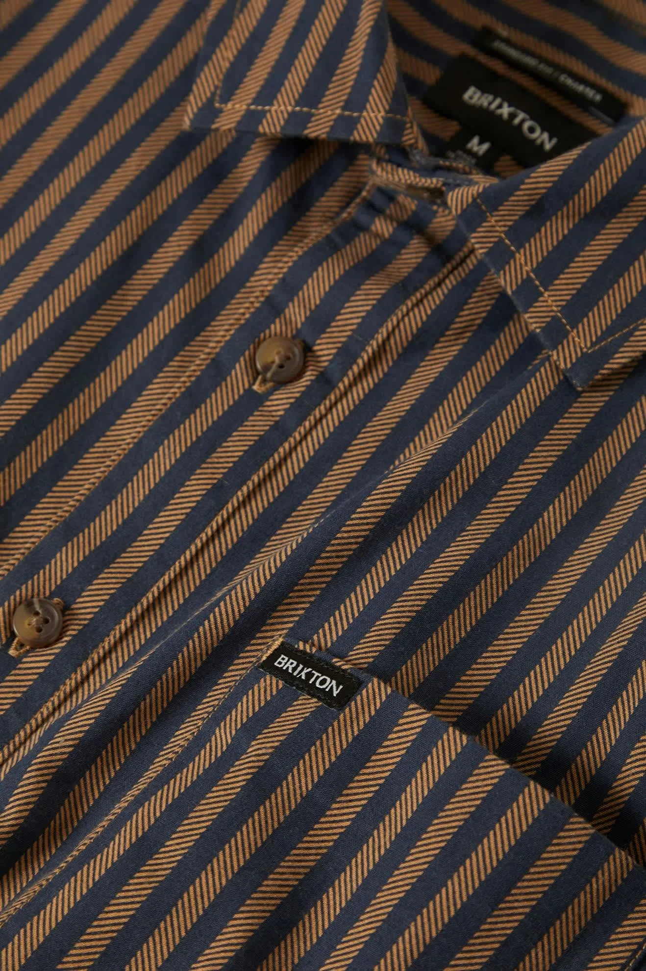 Charter Print S/S Shirt - Washed Blue/Sunnaked  Stripe