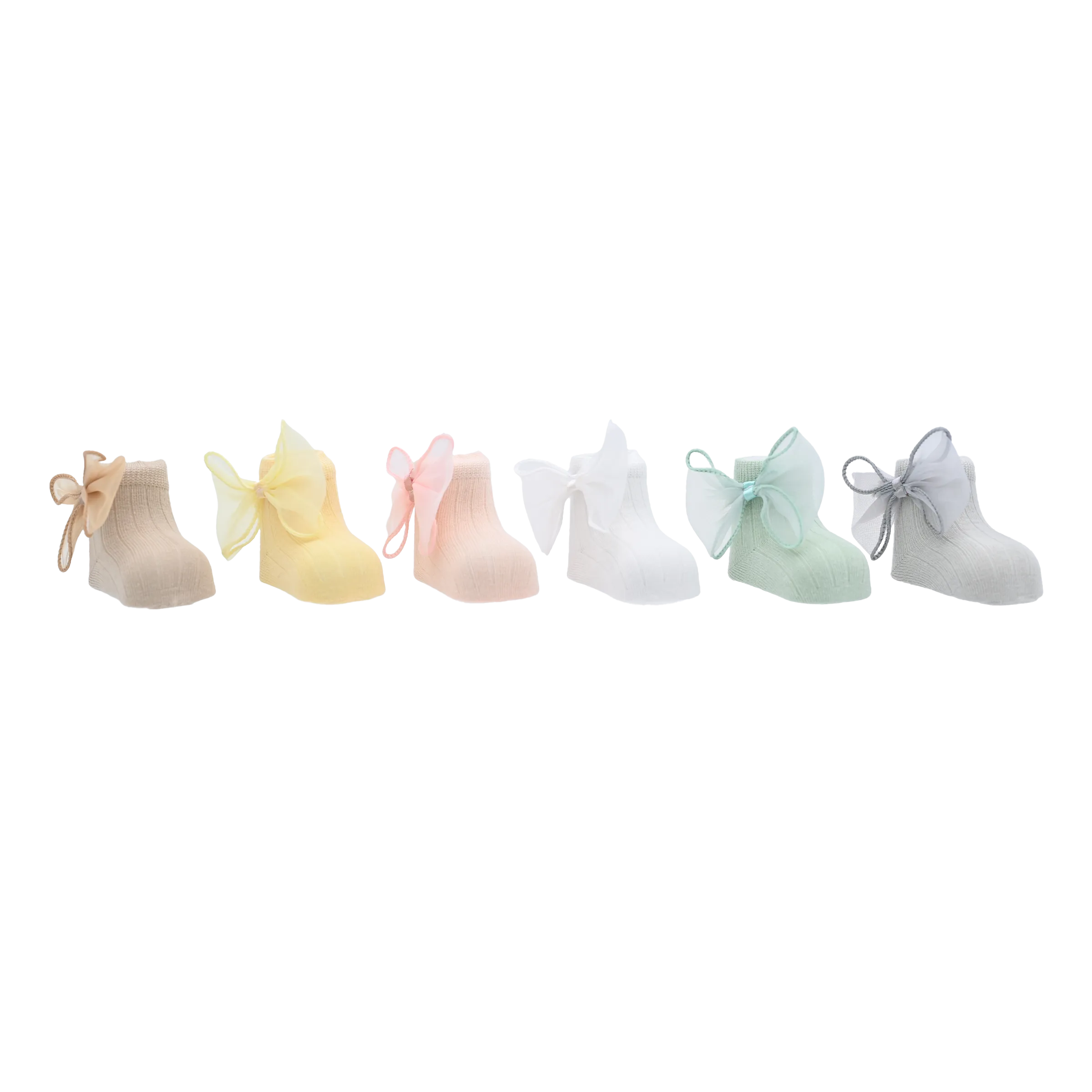 Cotton Tulle Bow Socks Set