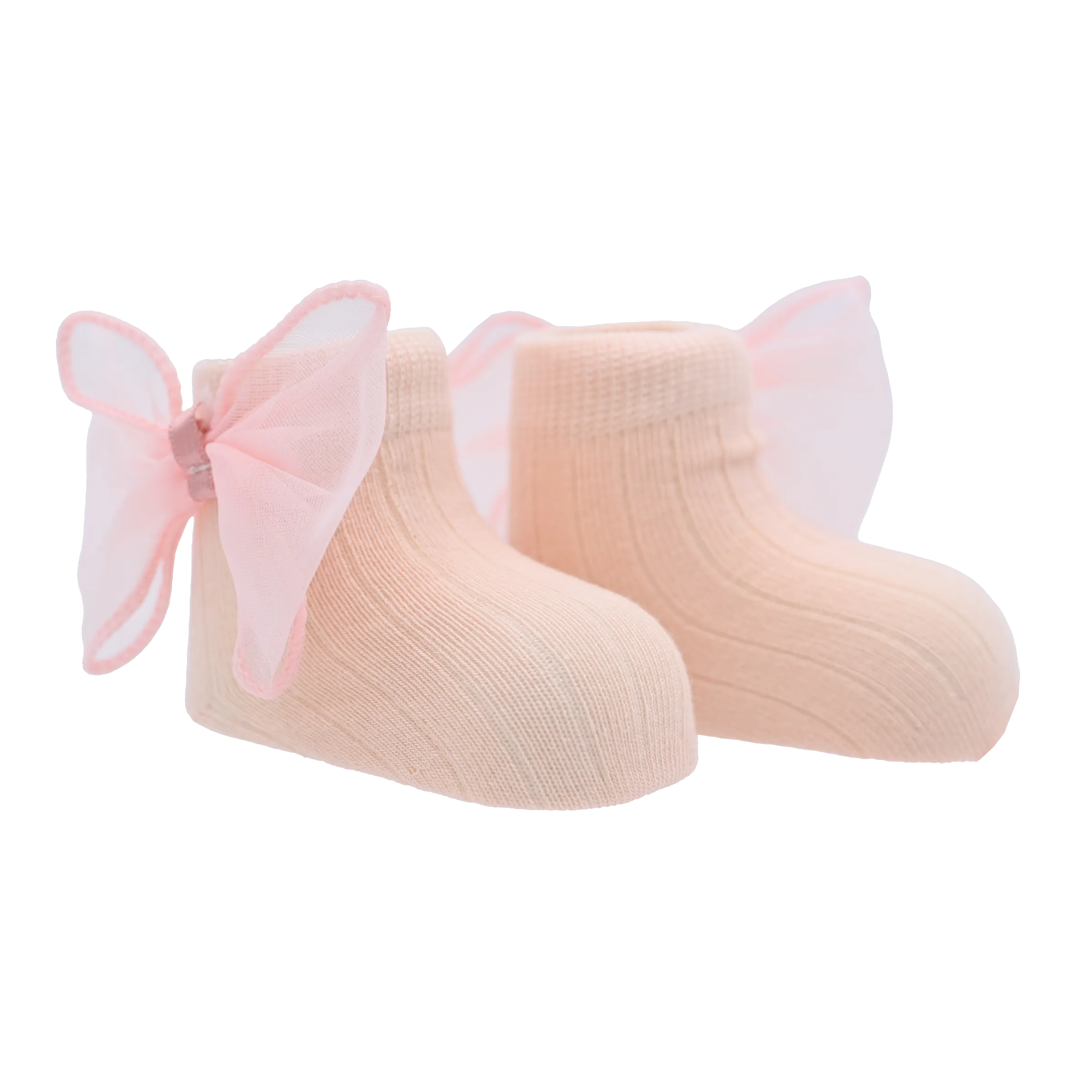 Cotton Tulle Bow Socks Set