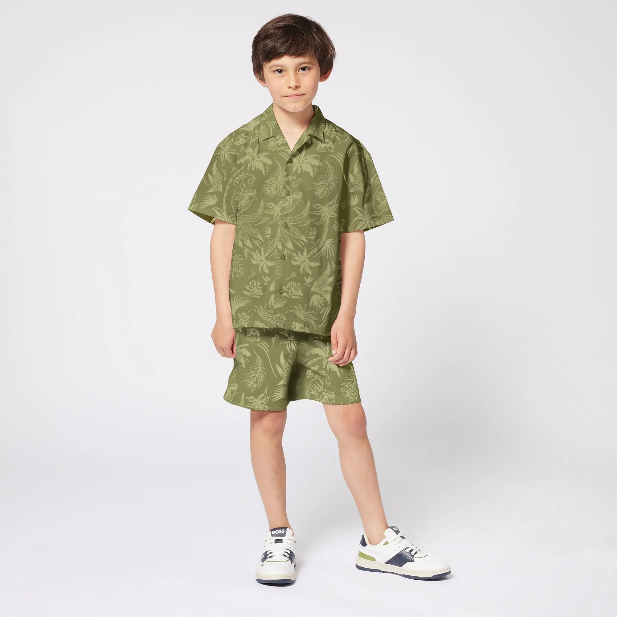 Dark Green Island Bermuda Shorts