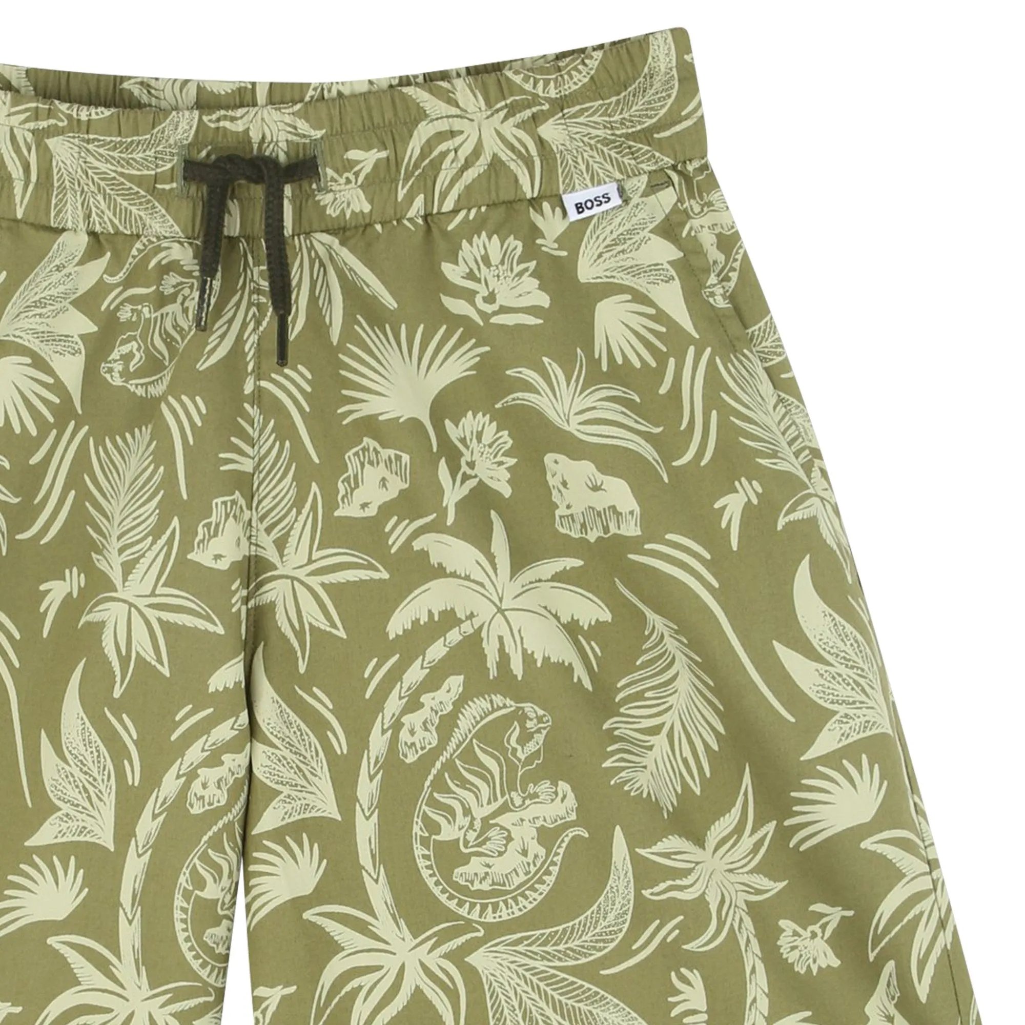 Dark Green Island Bermuda Shorts