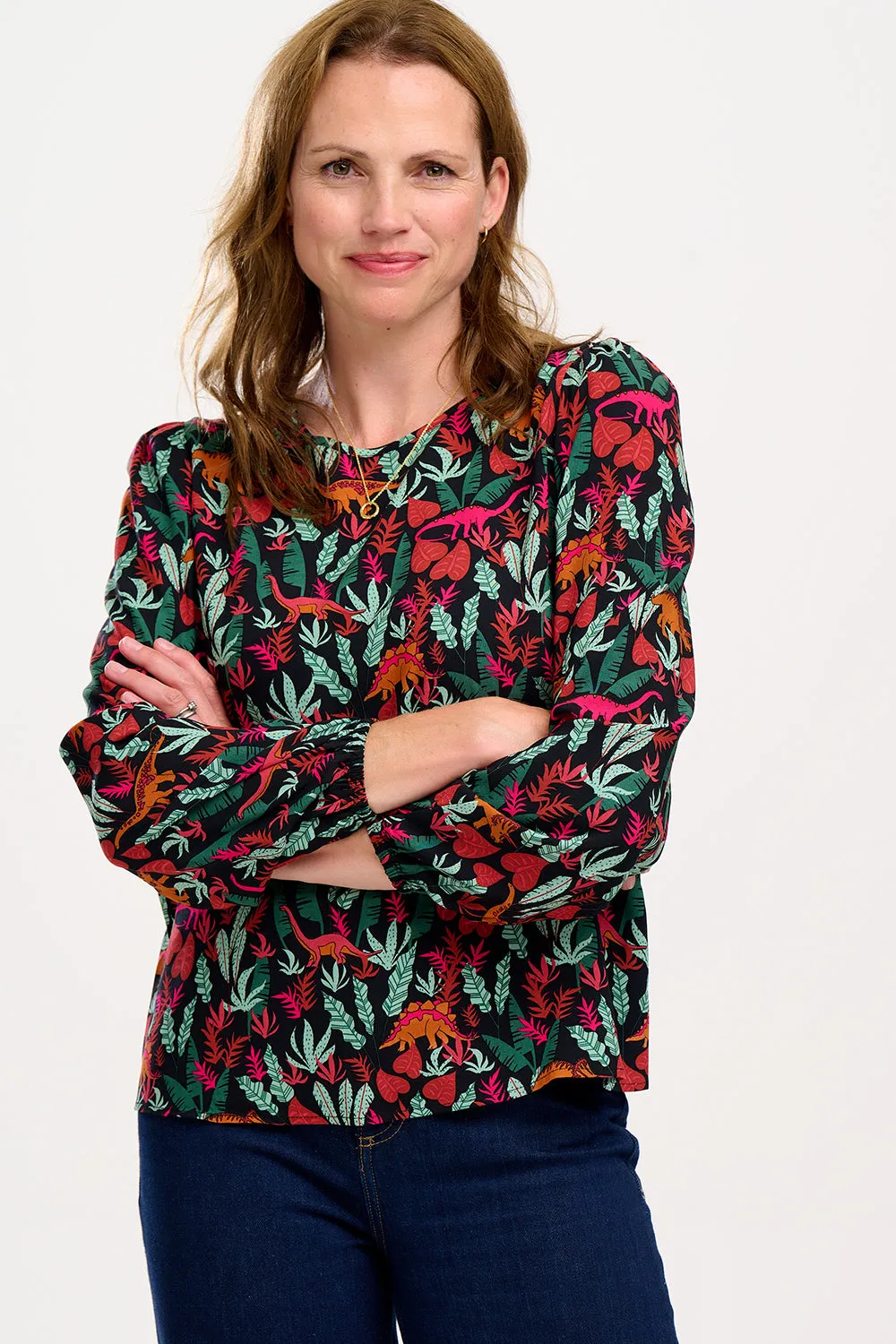 Elaina Blouse - Black. Lost Dinosaurs
