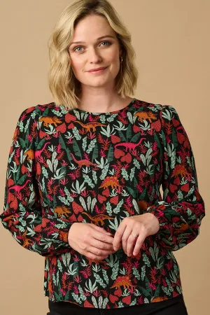 Elaina Blouse - Black. Lost Dinosaurs