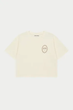 EMBROIDERED PALM GRAPHIC BOXY T-SHIRT - OFF WHITE
