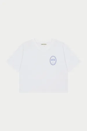 EMBROIDERED PALM GRAPHIC BOXY T-SHIRT - WHITE