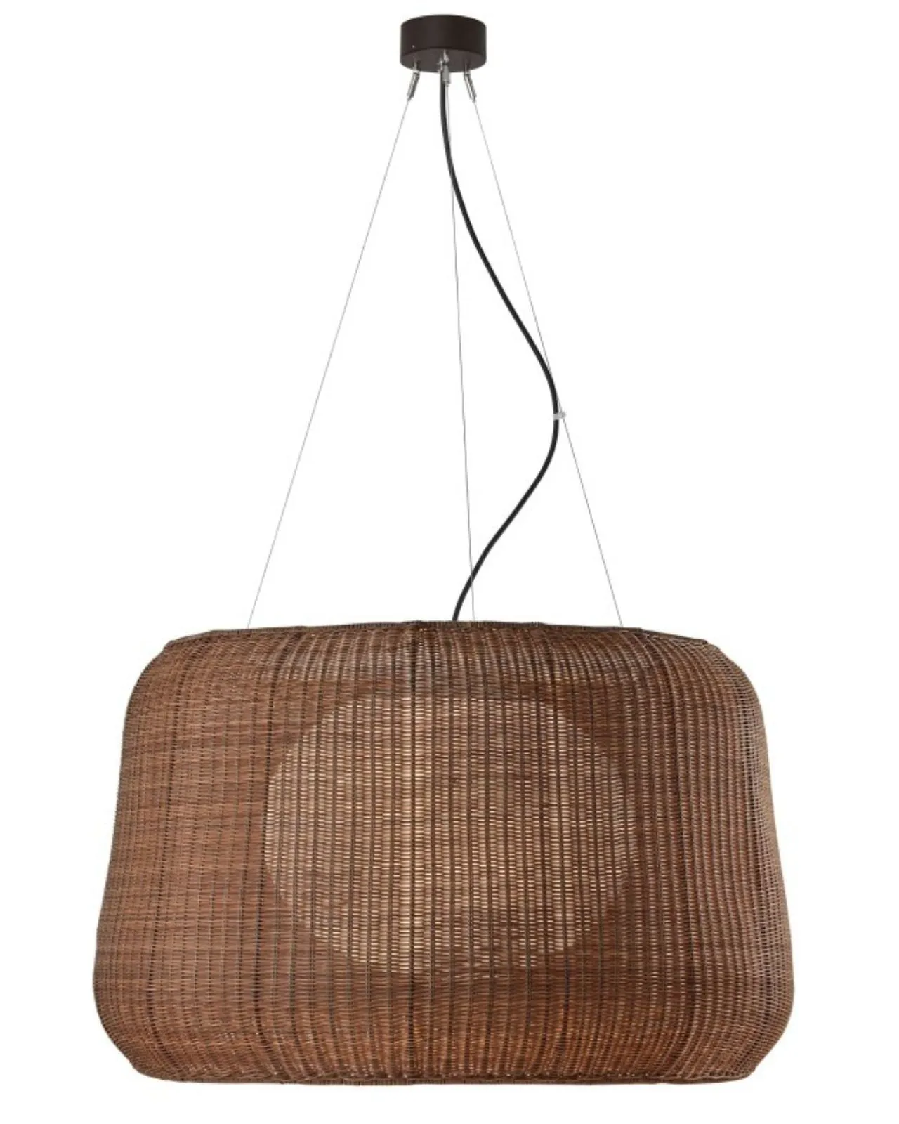 Exterior Woven Basket Pendant Light
