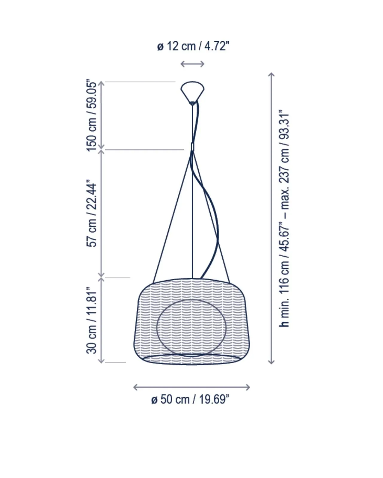 Exterior Woven Basket Pendant Light