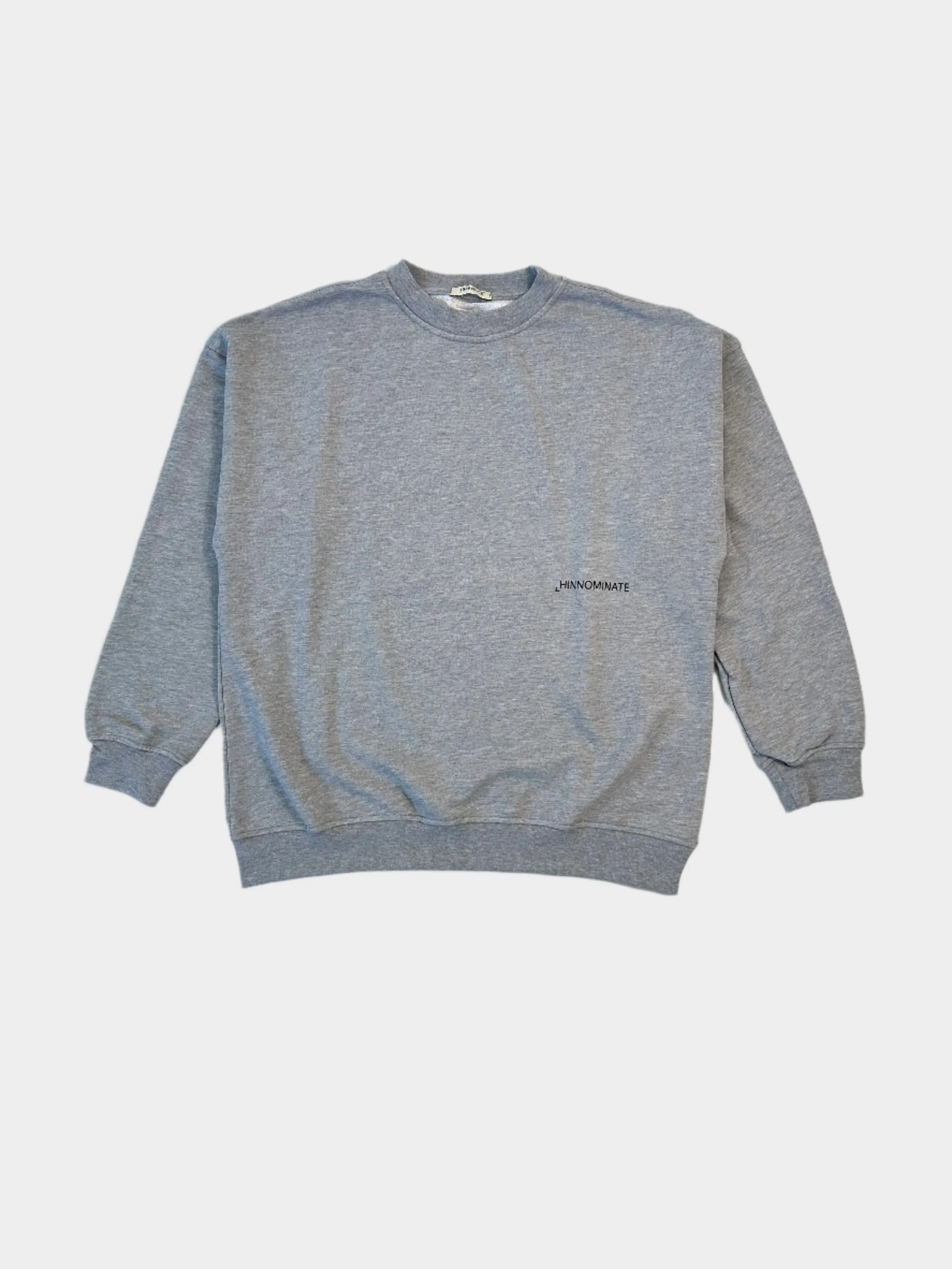 Felpa Girocollo Grigio Melange Con Stampa Frontale