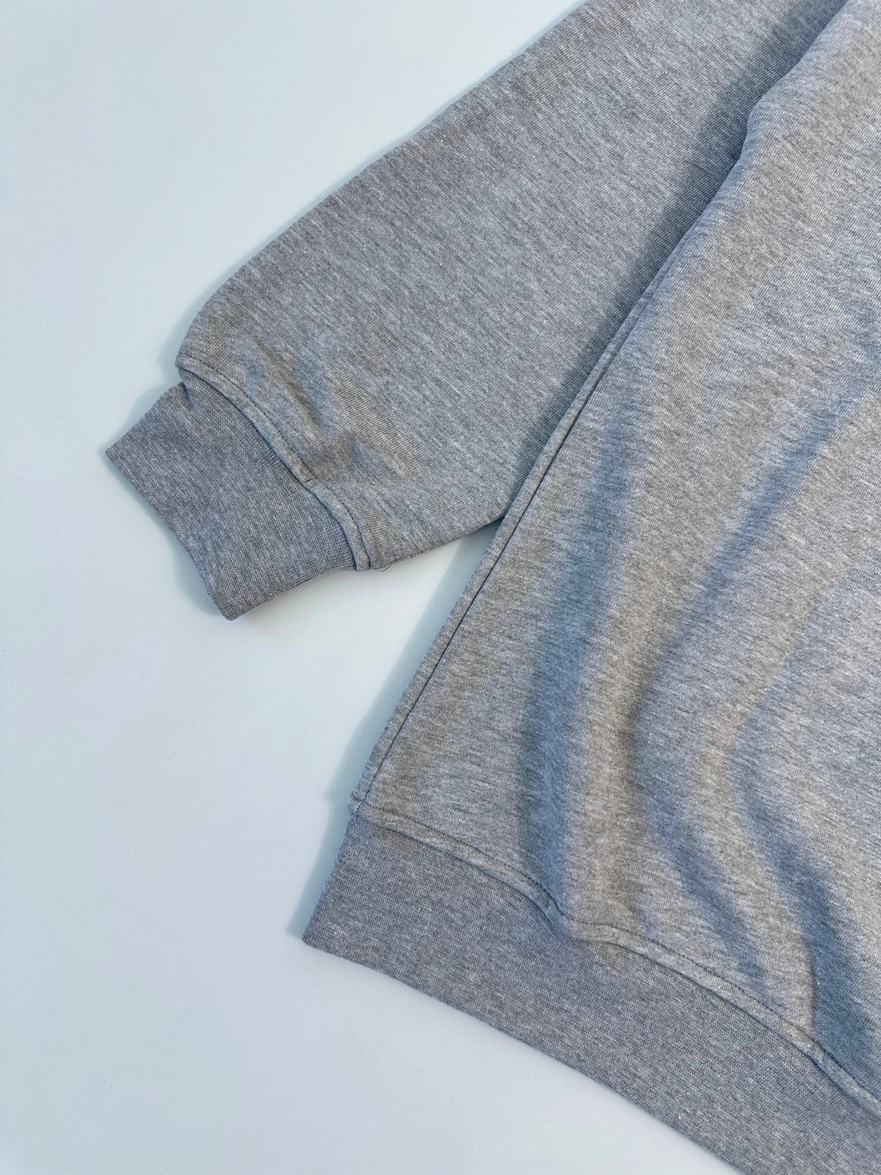 Felpa Girocollo Grigio Melange Con Stampa Frontale