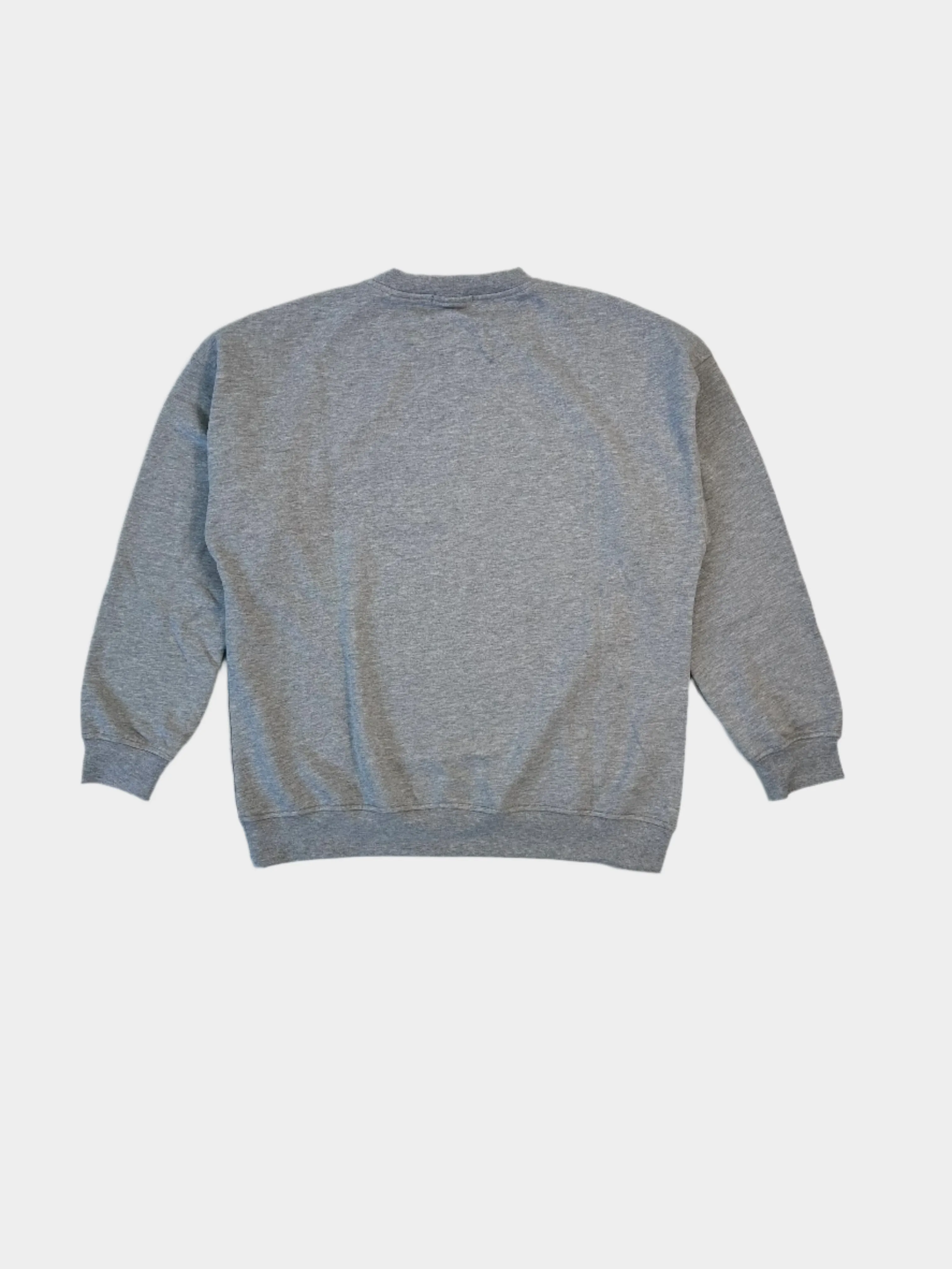 Felpa Girocollo Grigio Melange Con Stampa Frontale