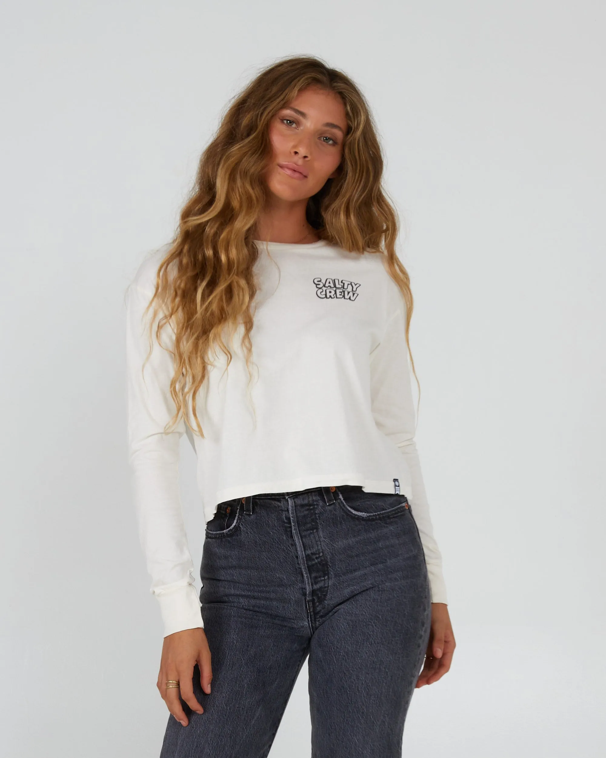 Floats Your Boat L/S Crop Tee - Off White
