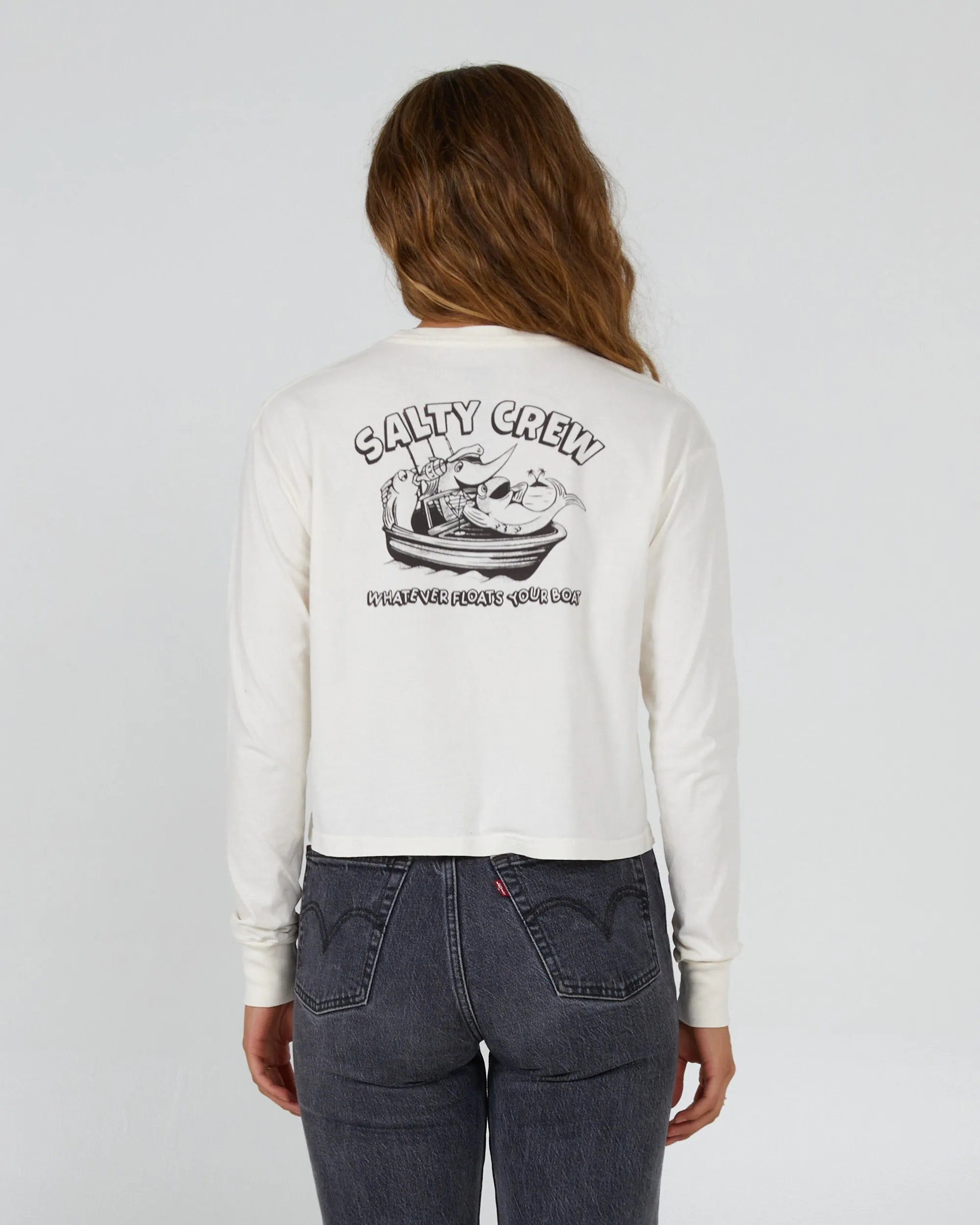 Floats Your Boat L/S Crop Tee - Off White