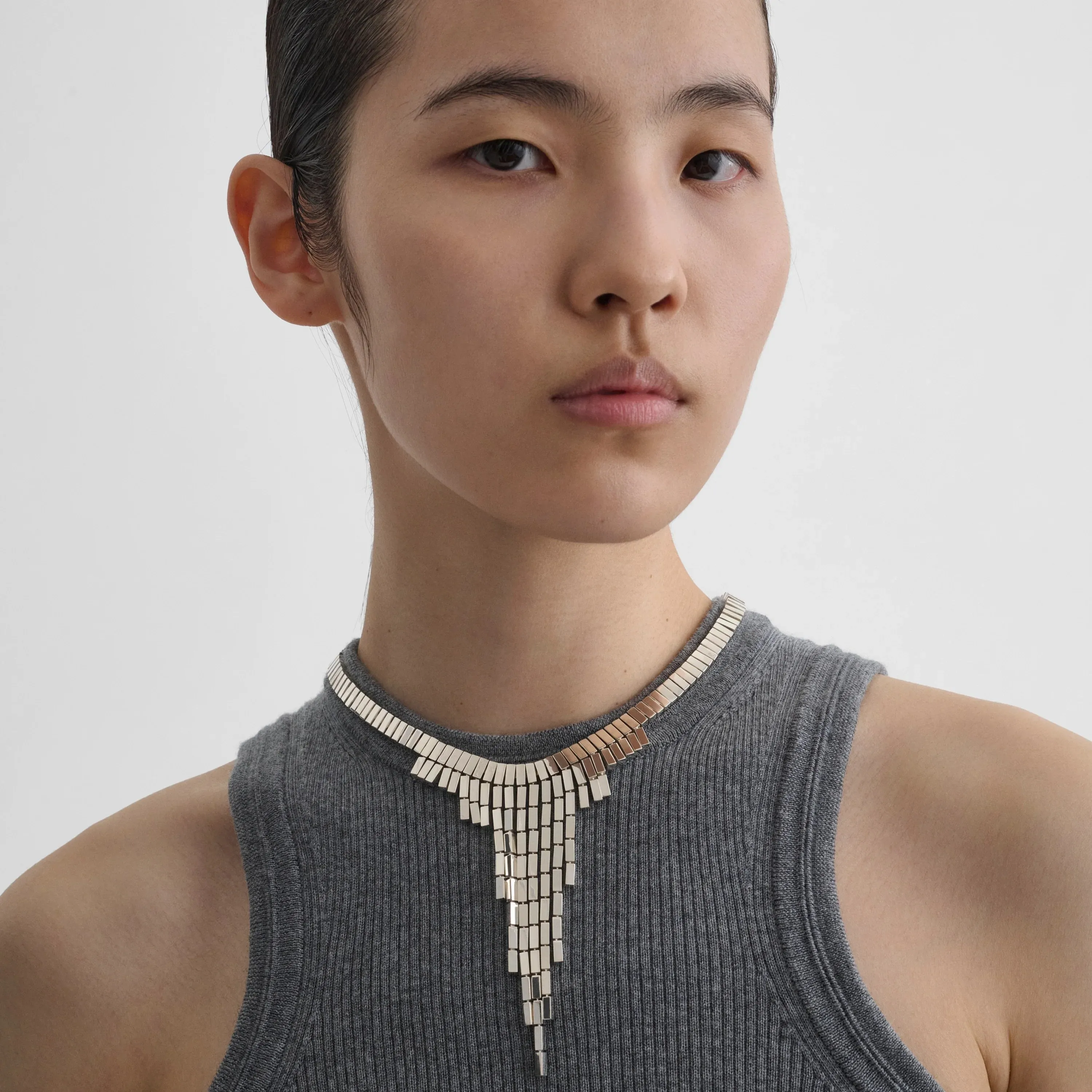 GEOMETRIC CASCADE CHOKER | sterling silver