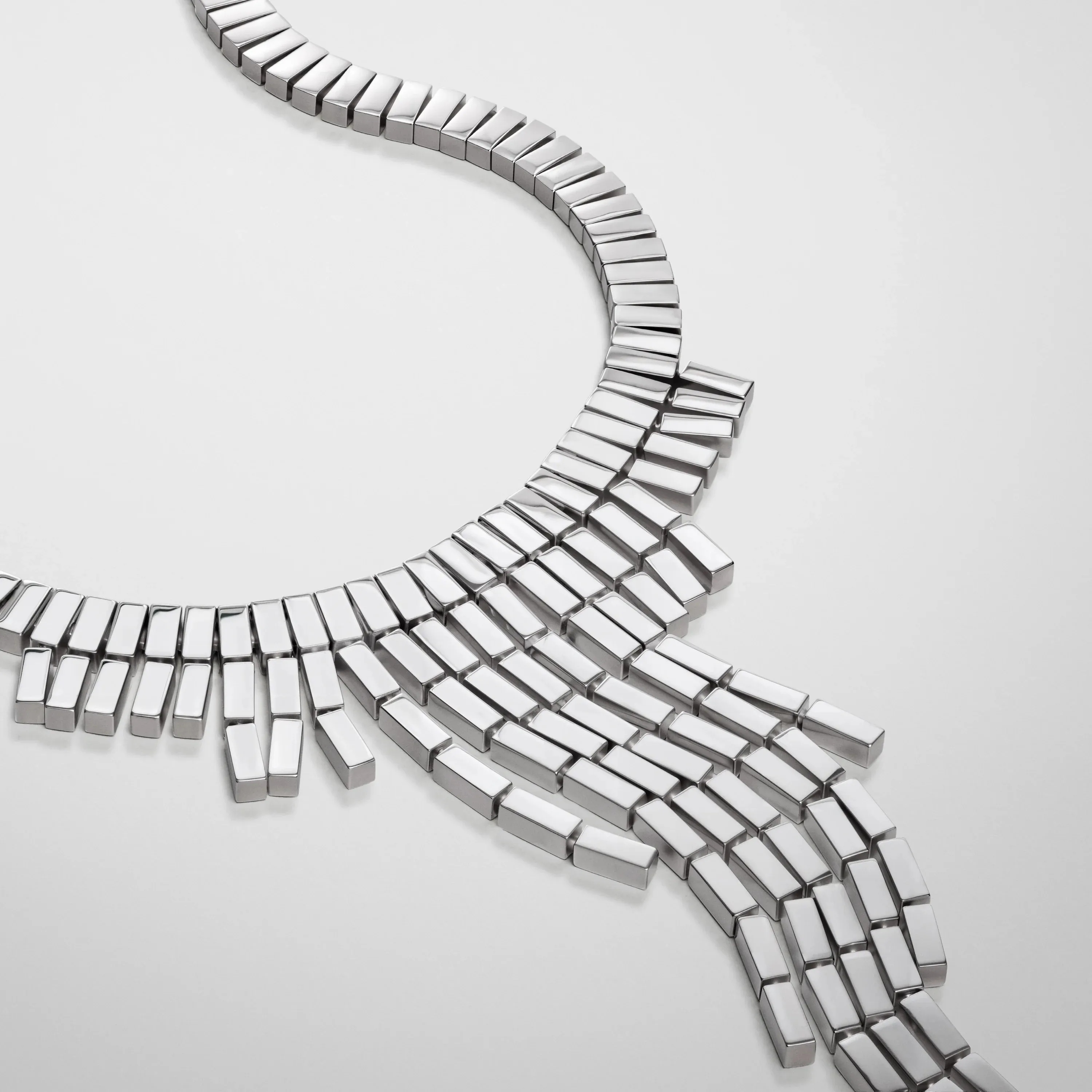 GEOMETRIC CASCADE CHOKER | sterling silver