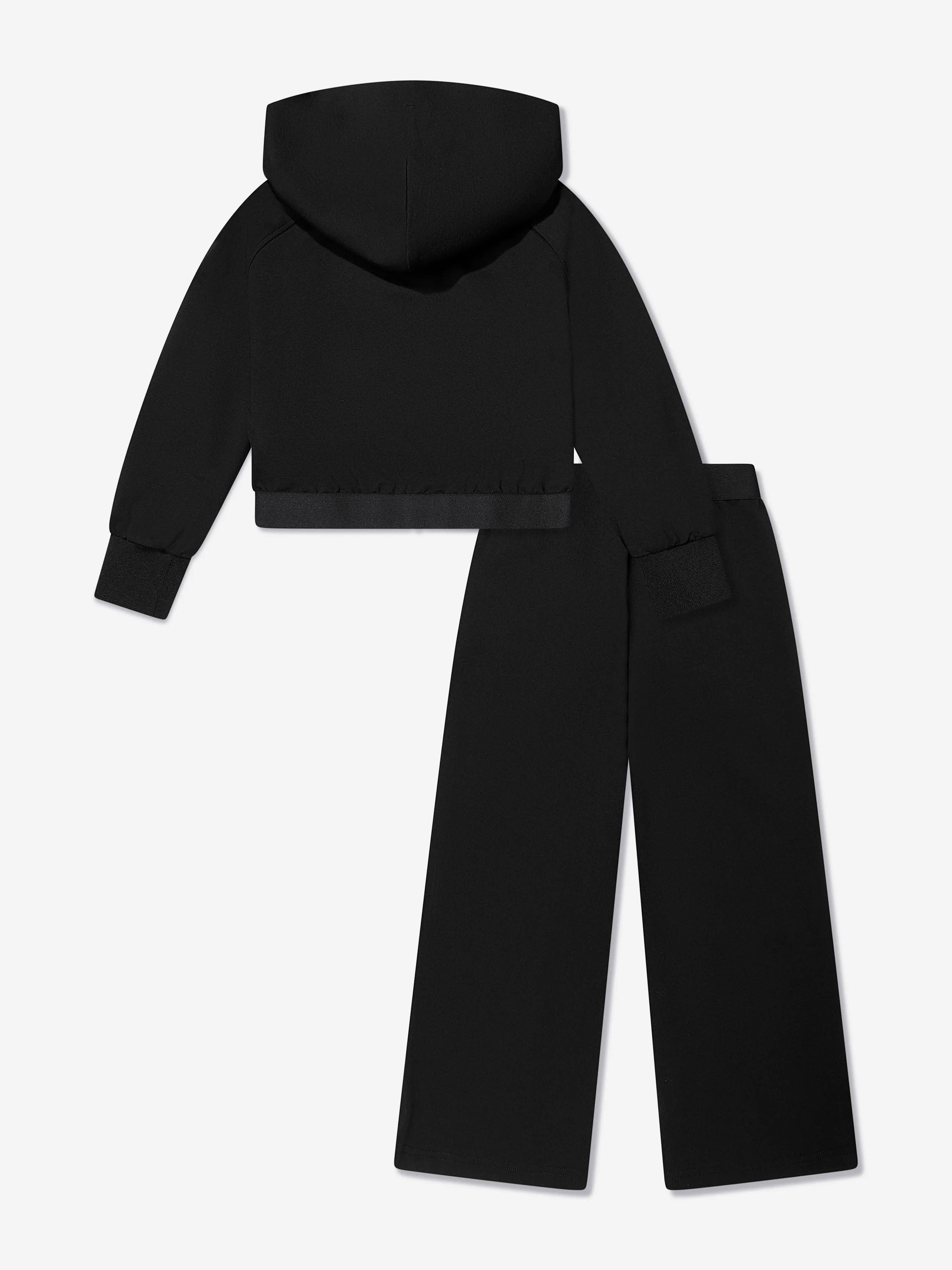 Girls Logo Tape Punto Tracksuit in Black