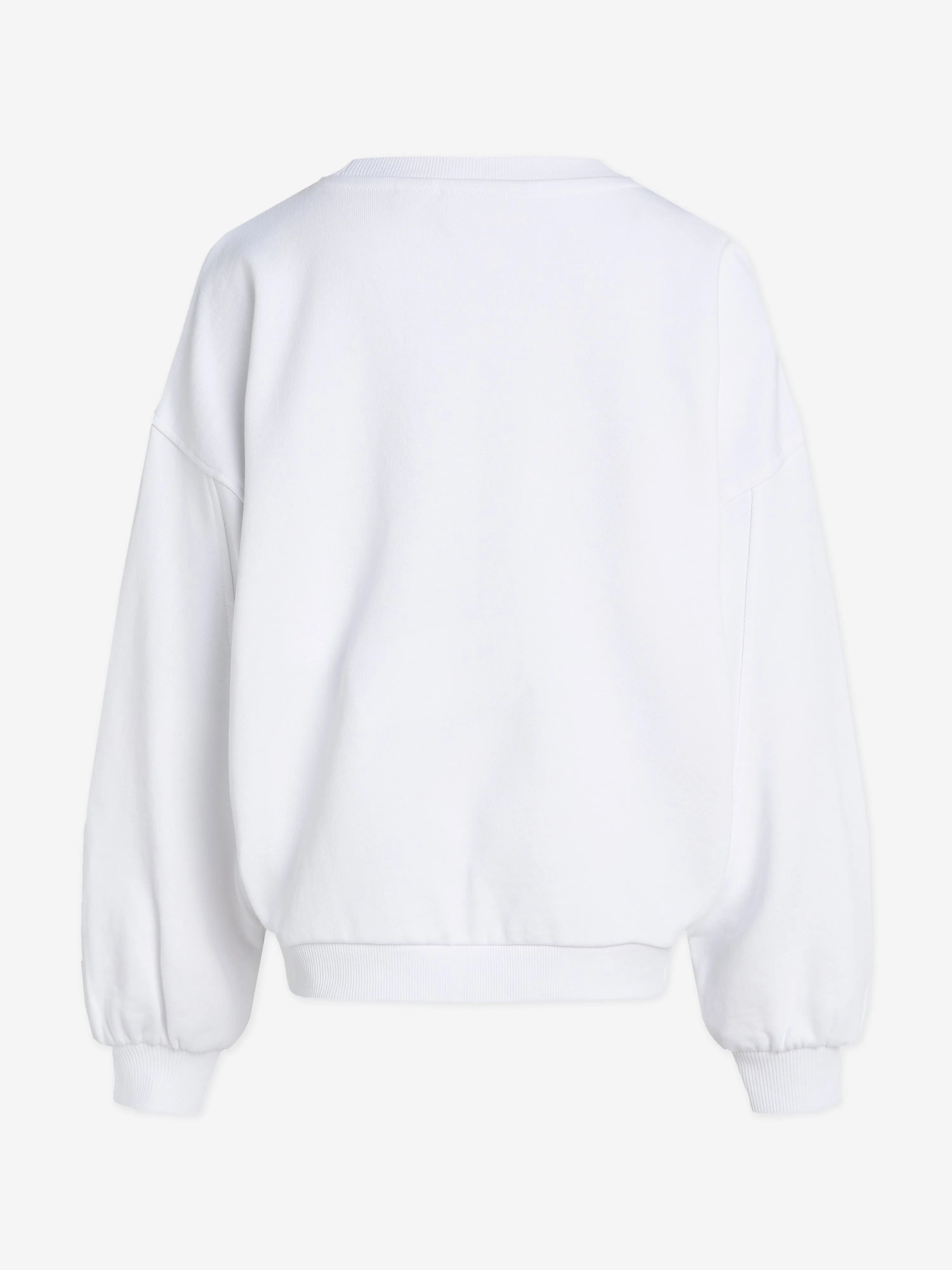Girls Metallic CK Sweatshirt in White