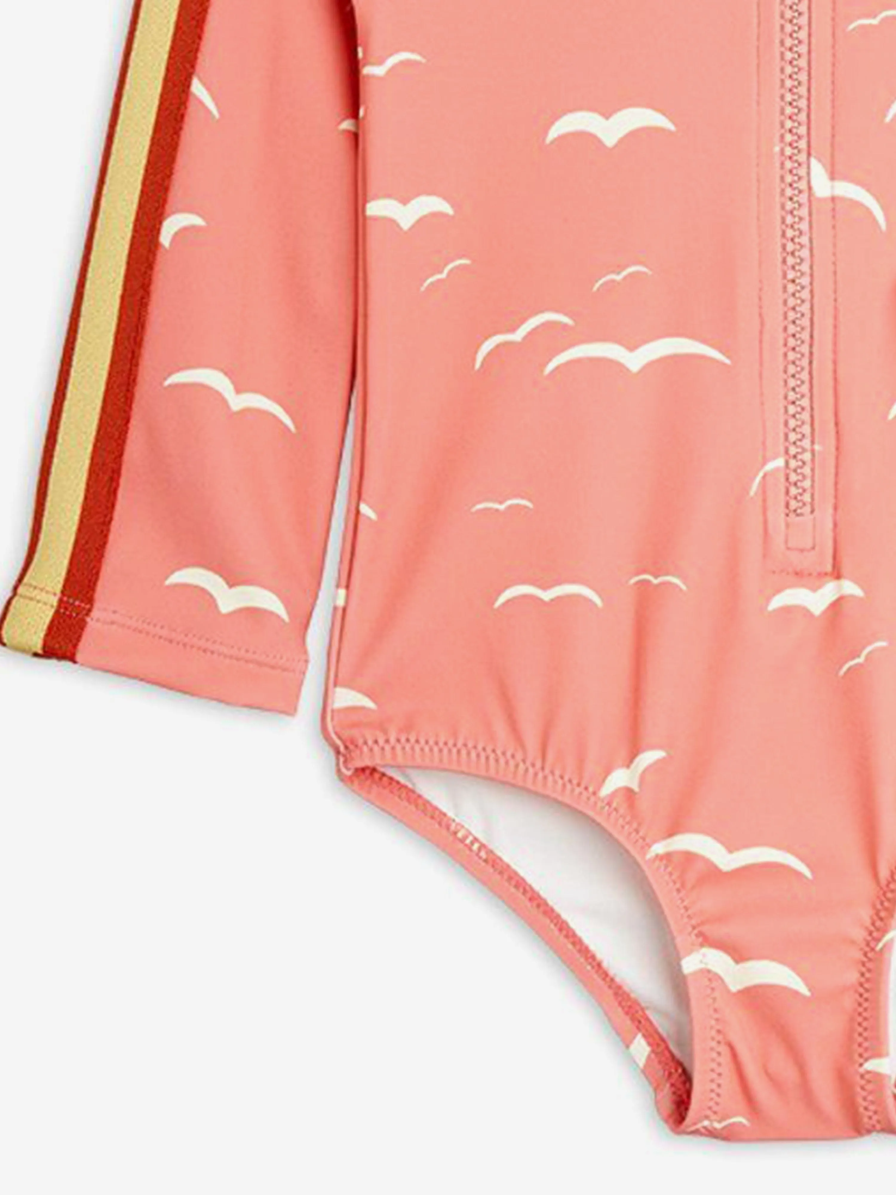 Girls Seagull AOP Long Sleeve Swimsuit in Pink