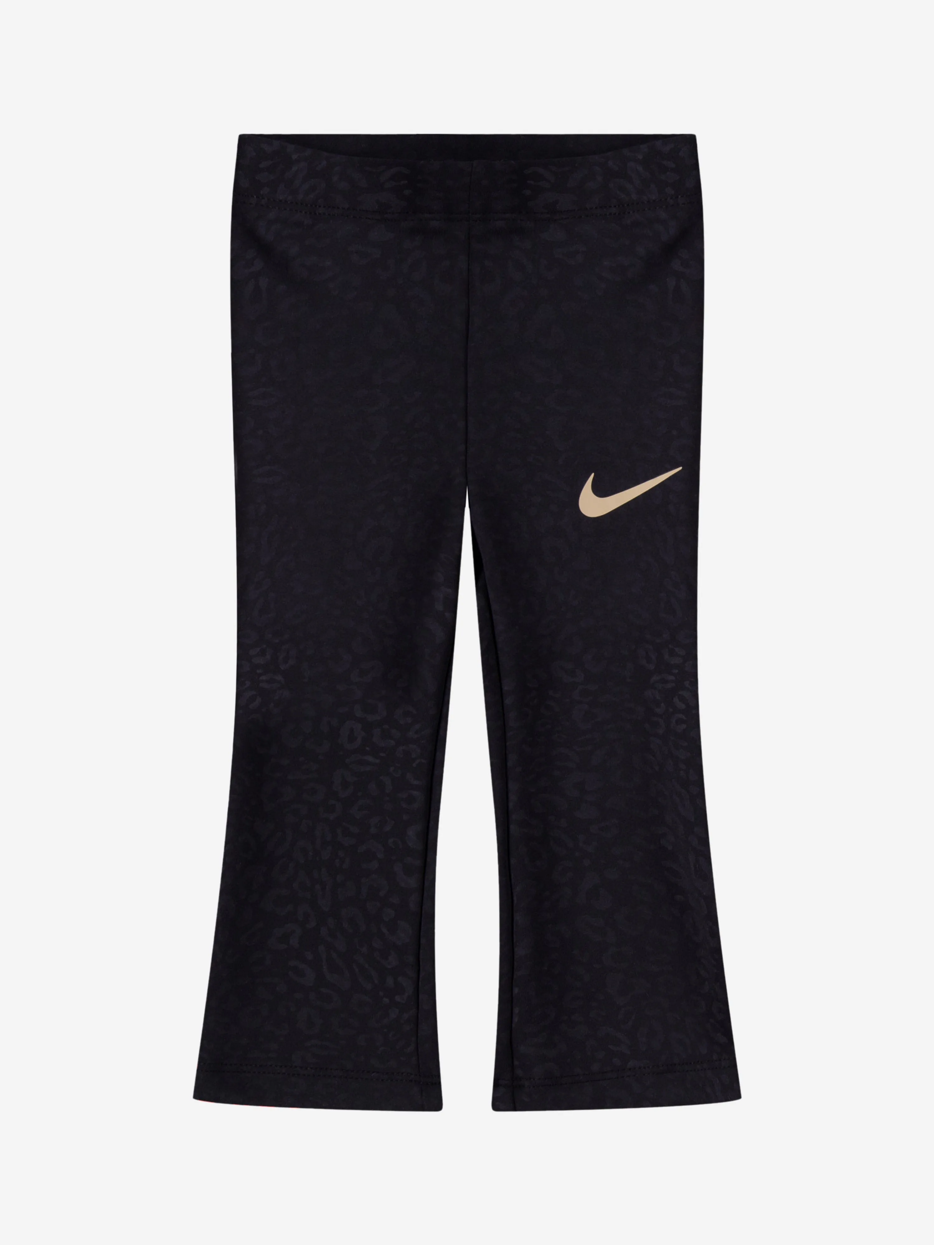 Girls Swoosh Print Legging Set in Black