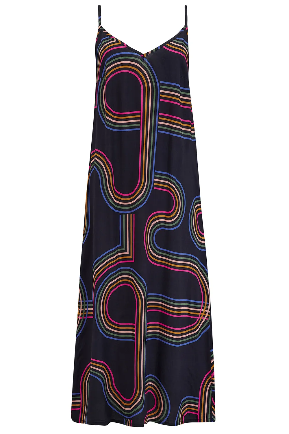 Gretchen Midi Sundress - Black. Retro Racer