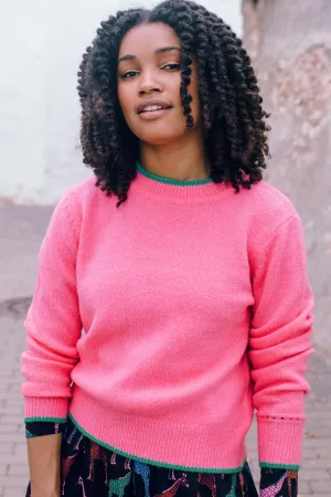 Helena Jumper - Pink. Contrast Tipping