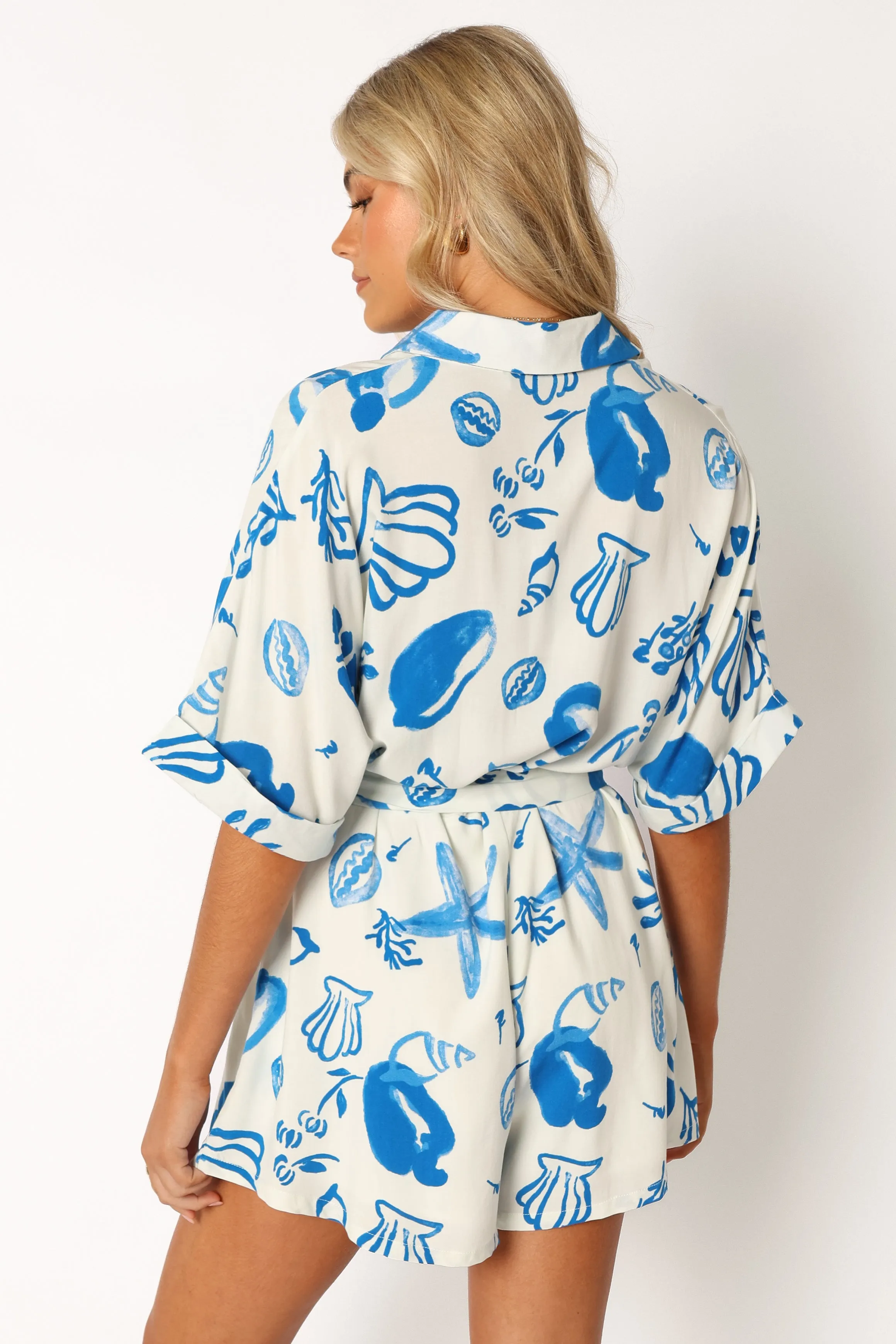 Hewitt Playsuit - White Blue