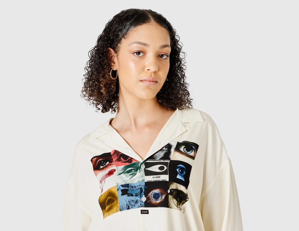 HUF Women's Realize Long Sleeve Woven Top / Off White