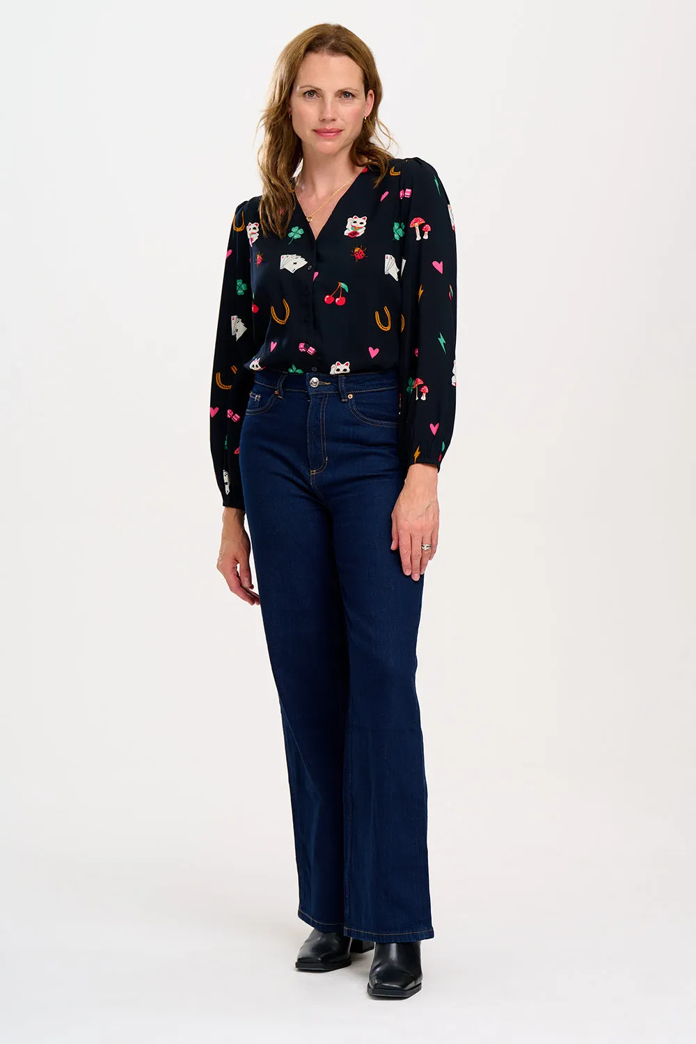 Imelda Blouse - Black. Lucky Charms