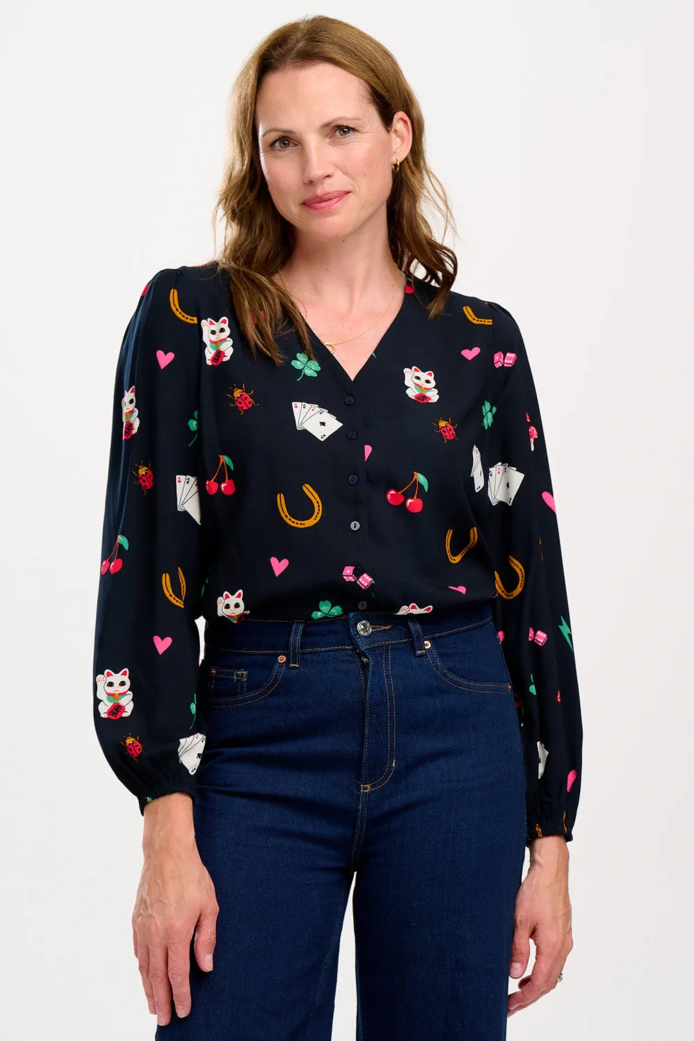 Imelda Blouse - Black. Lucky Charms
