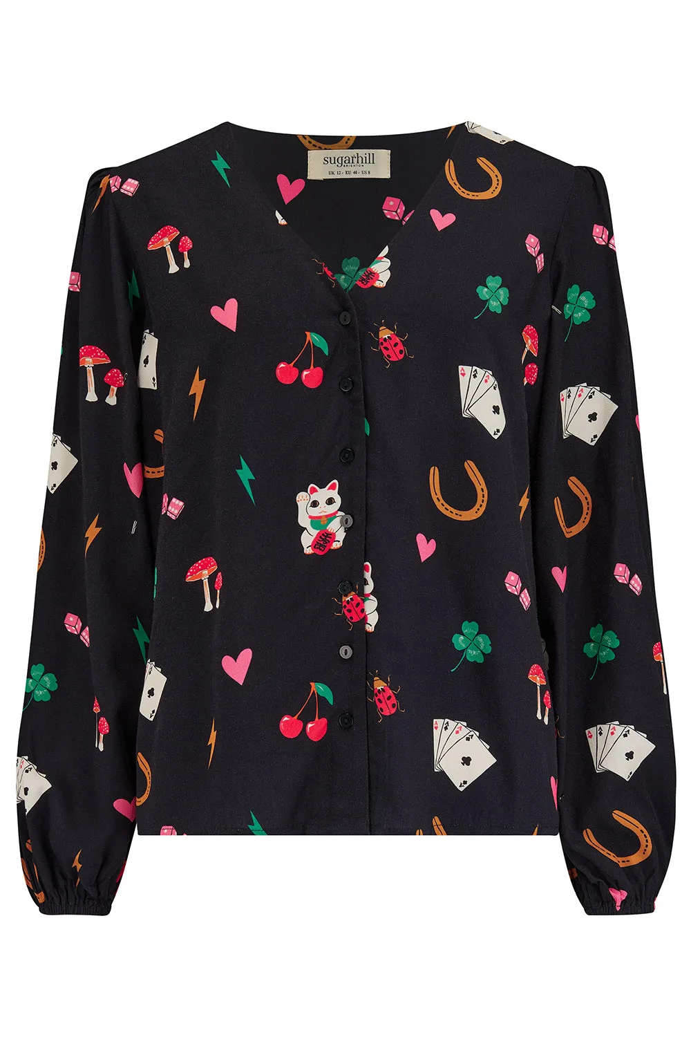 Imelda Blouse - Black. Lucky Charms