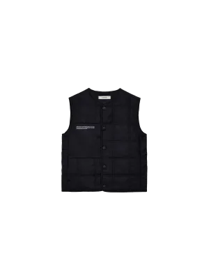 Kid's Flower-Warmth Quilted Gilet—black