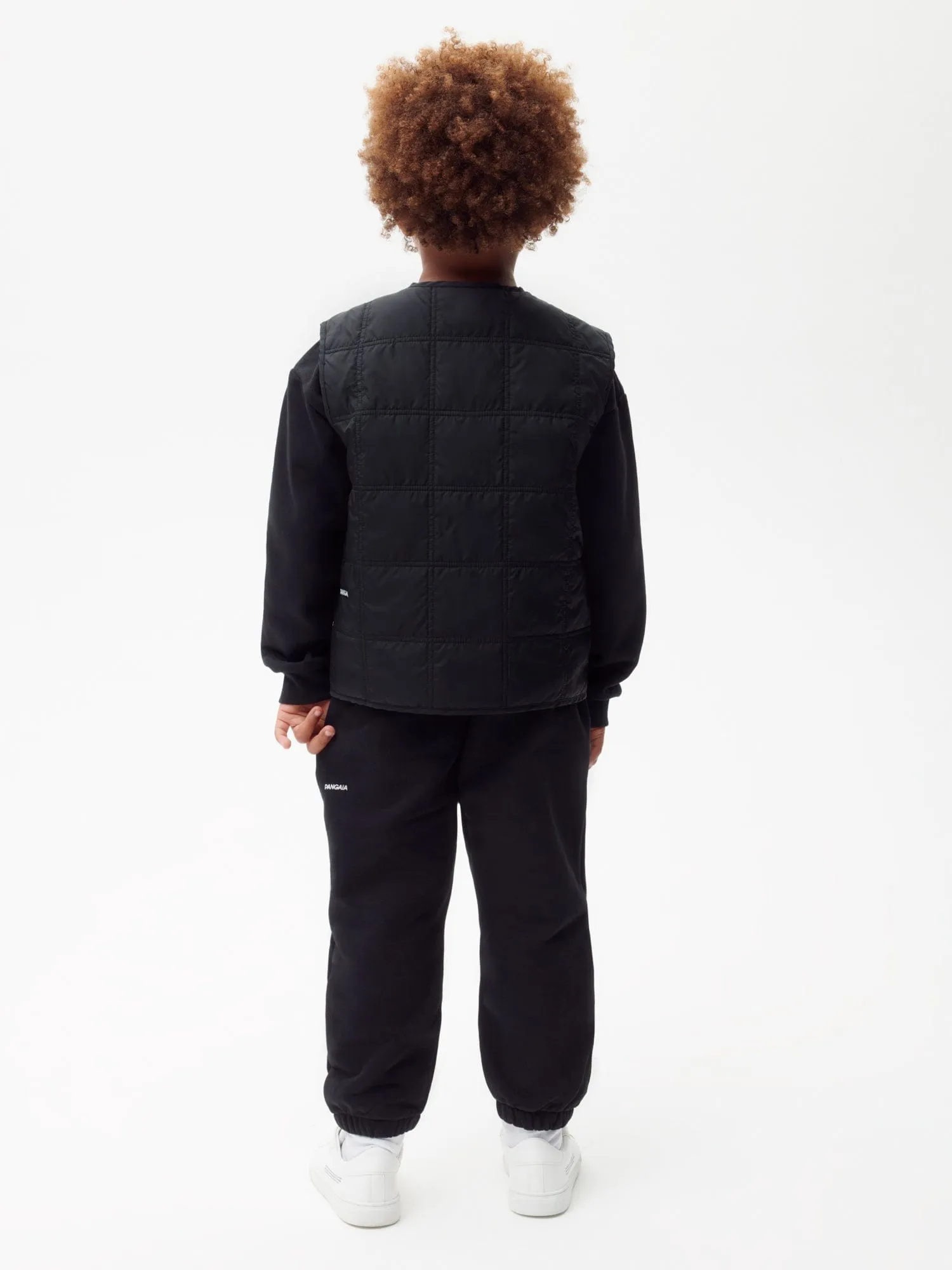 Kid's Flower-Warmth Quilted Gilet—black