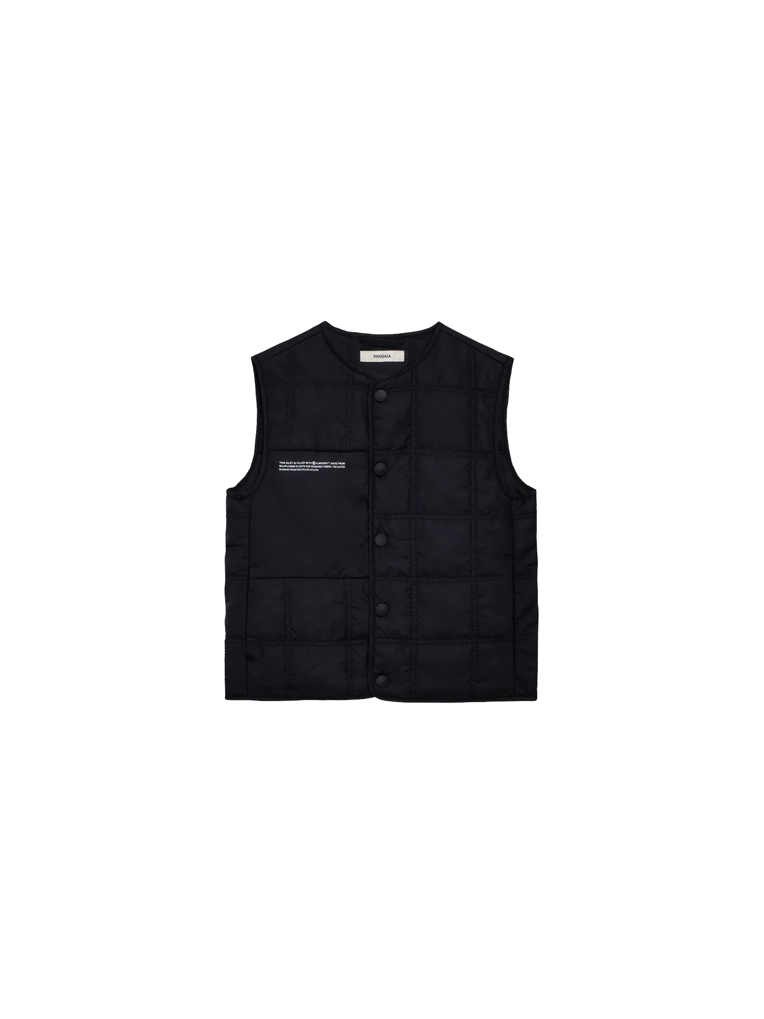 Kid's Flower-Warmth Quilted Gilet—black