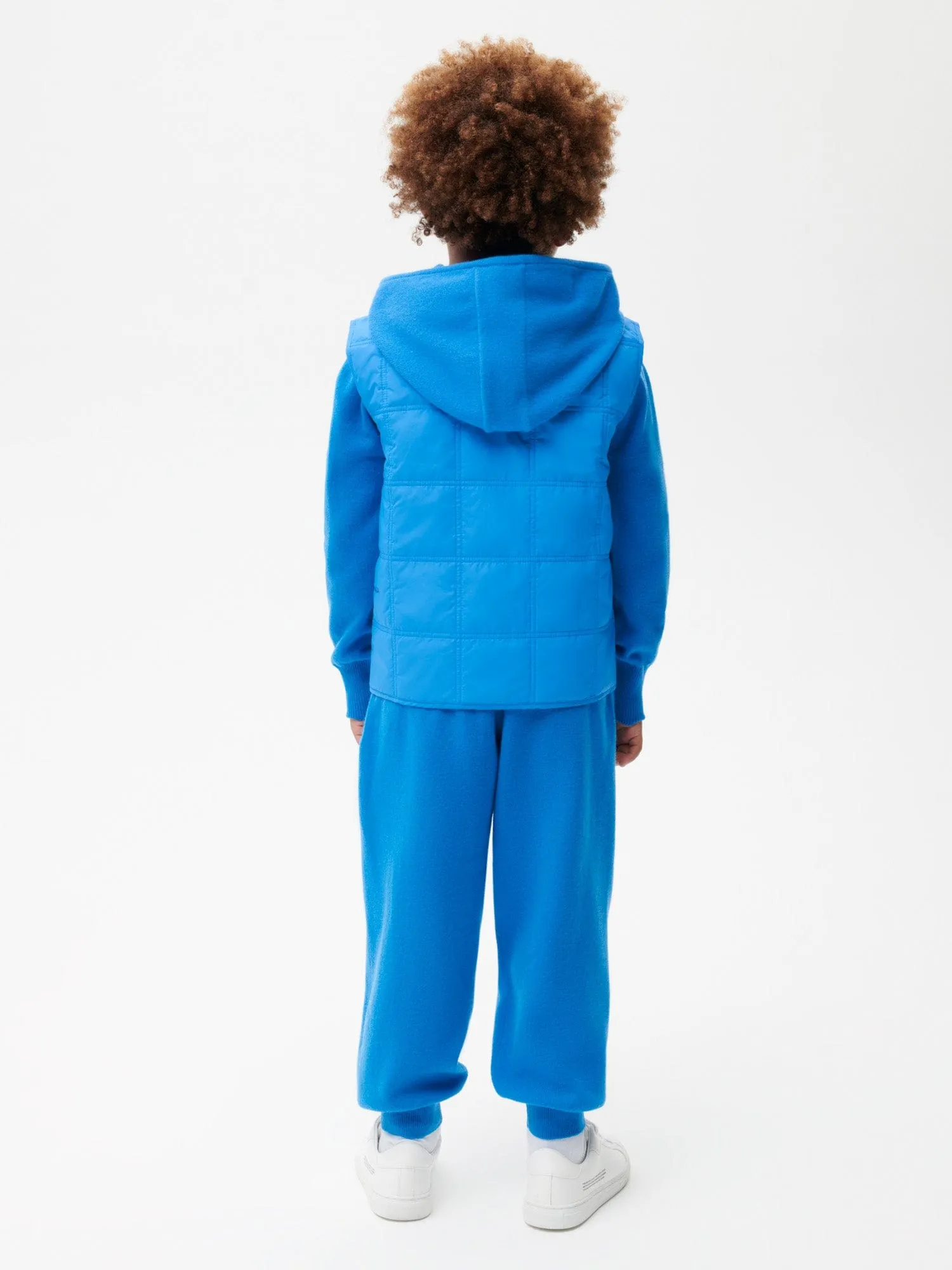 Kid's Flower-Warmth Quilted Gilet—cerulean blue