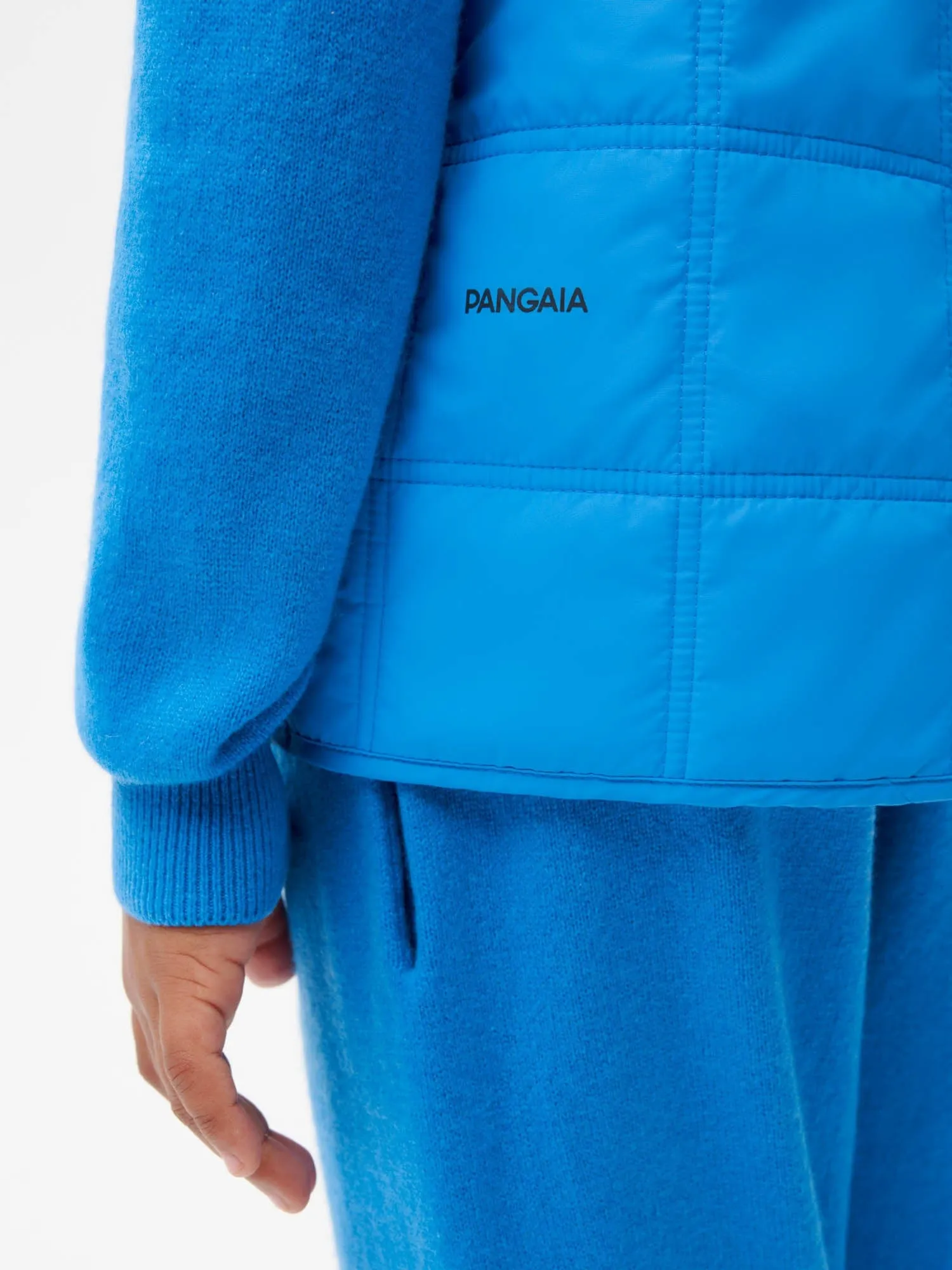 Kid's Flower-Warmth Quilted Gilet—cerulean blue