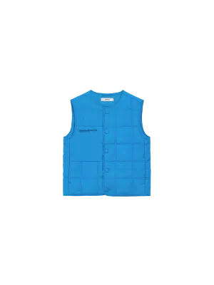 Kid's Flower-Warmth Quilted Gilet—cerulean blue