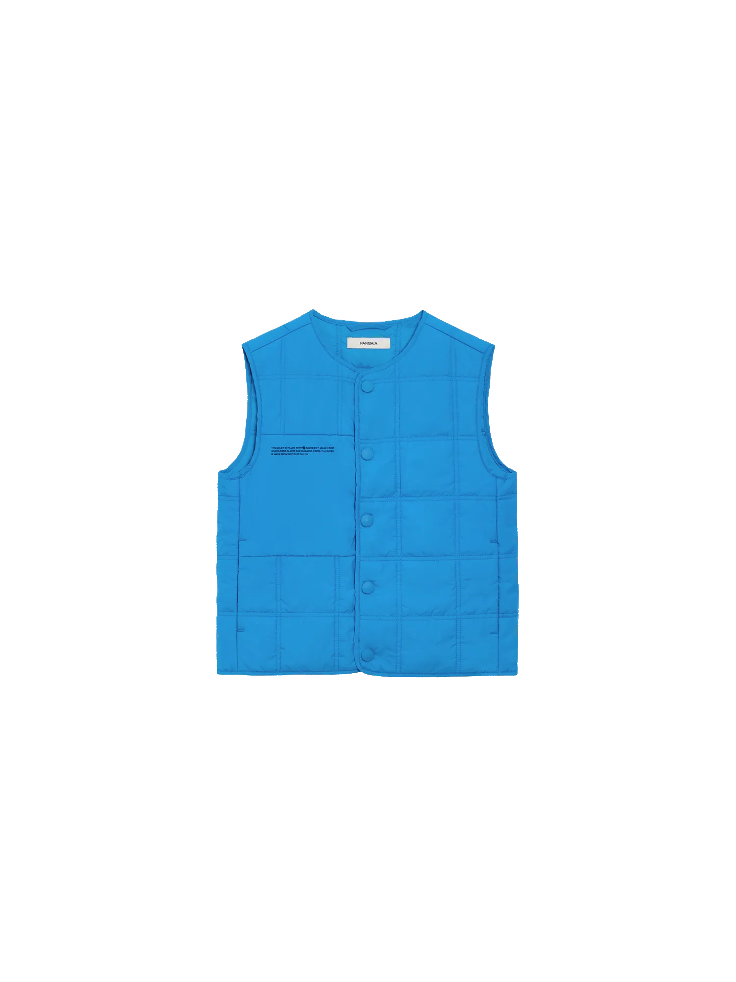 Kid's Flower-Warmth Quilted Gilet—cerulean blue