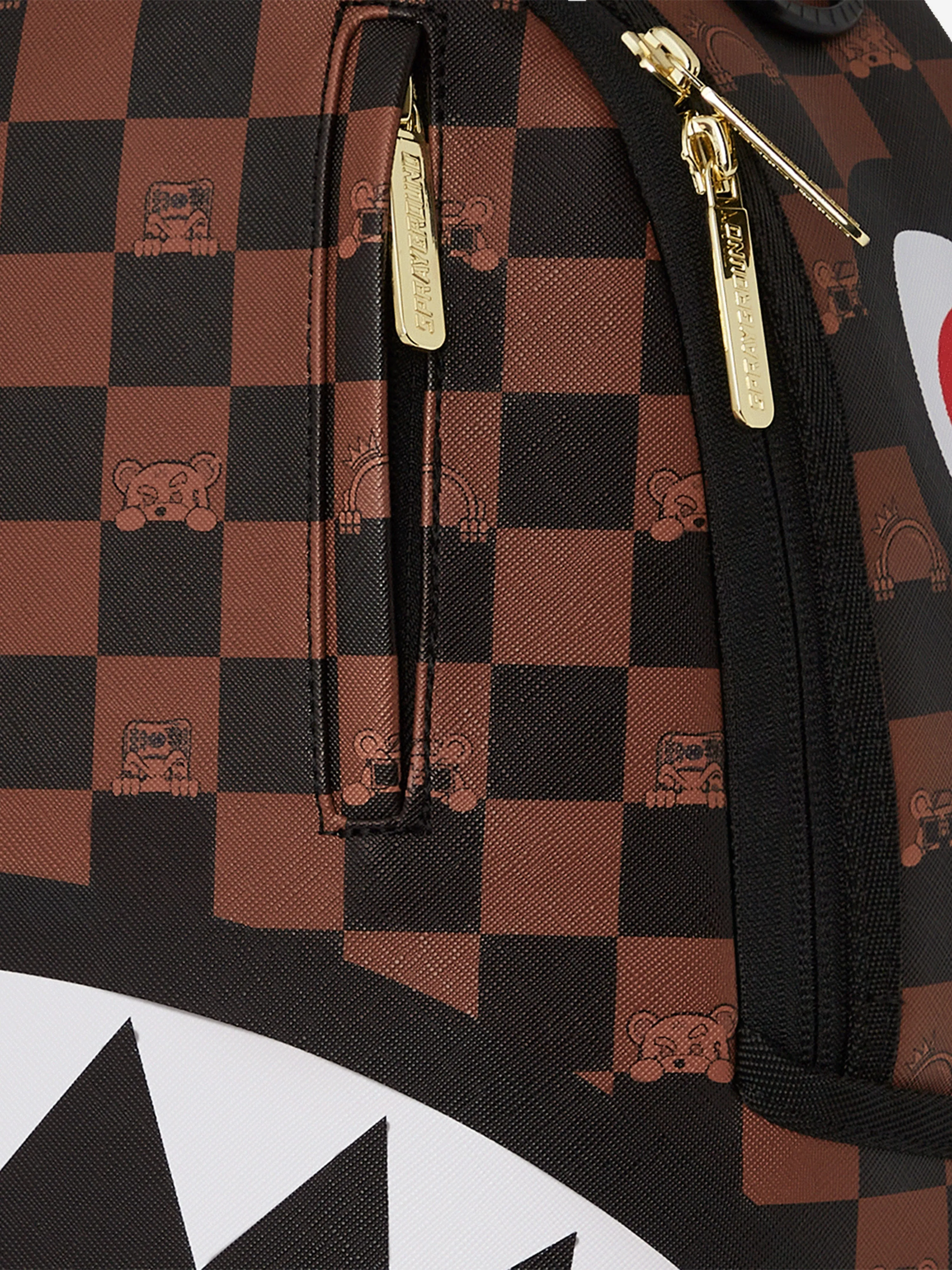 Kids Peeking Character Check Backpack in Brown (46cm)